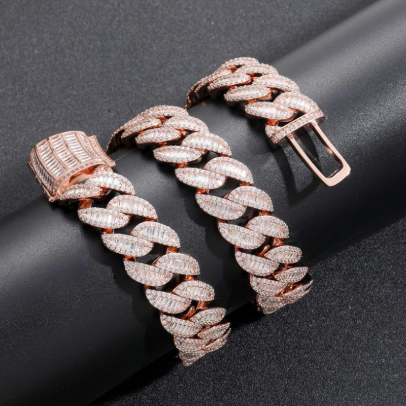 20mm T Square Ice Out Diamond Cuban Chain