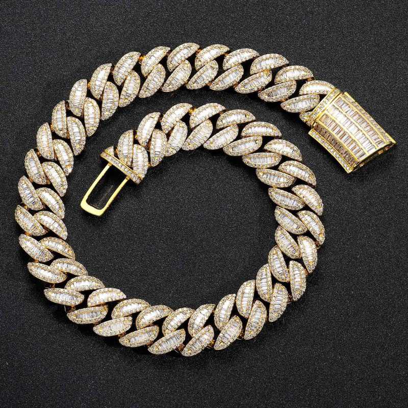 20mm T Square Ice Out Diamond Cuban Chain
