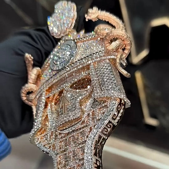 S925 Moissanite Conqueror Mask Pendant