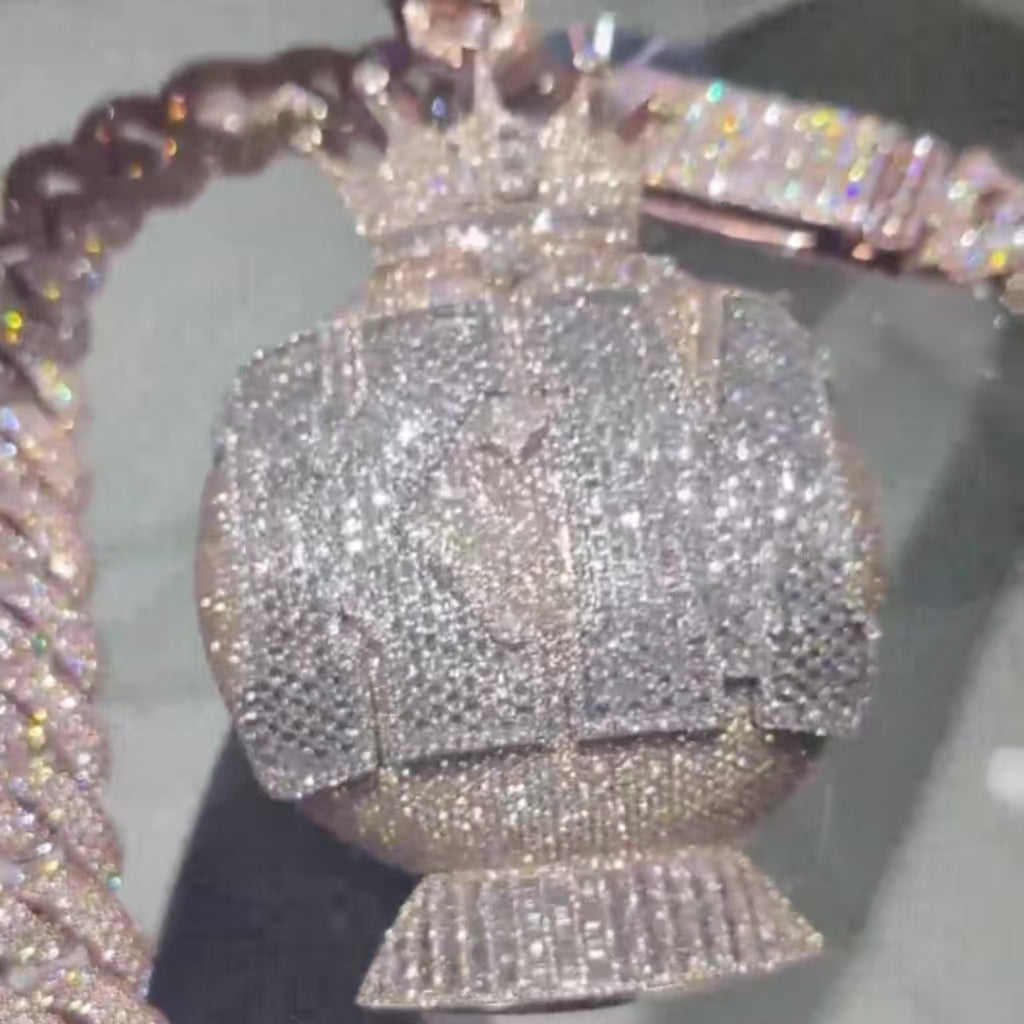 Moissanite KM Letter Chandelier Magic Ball Pendant