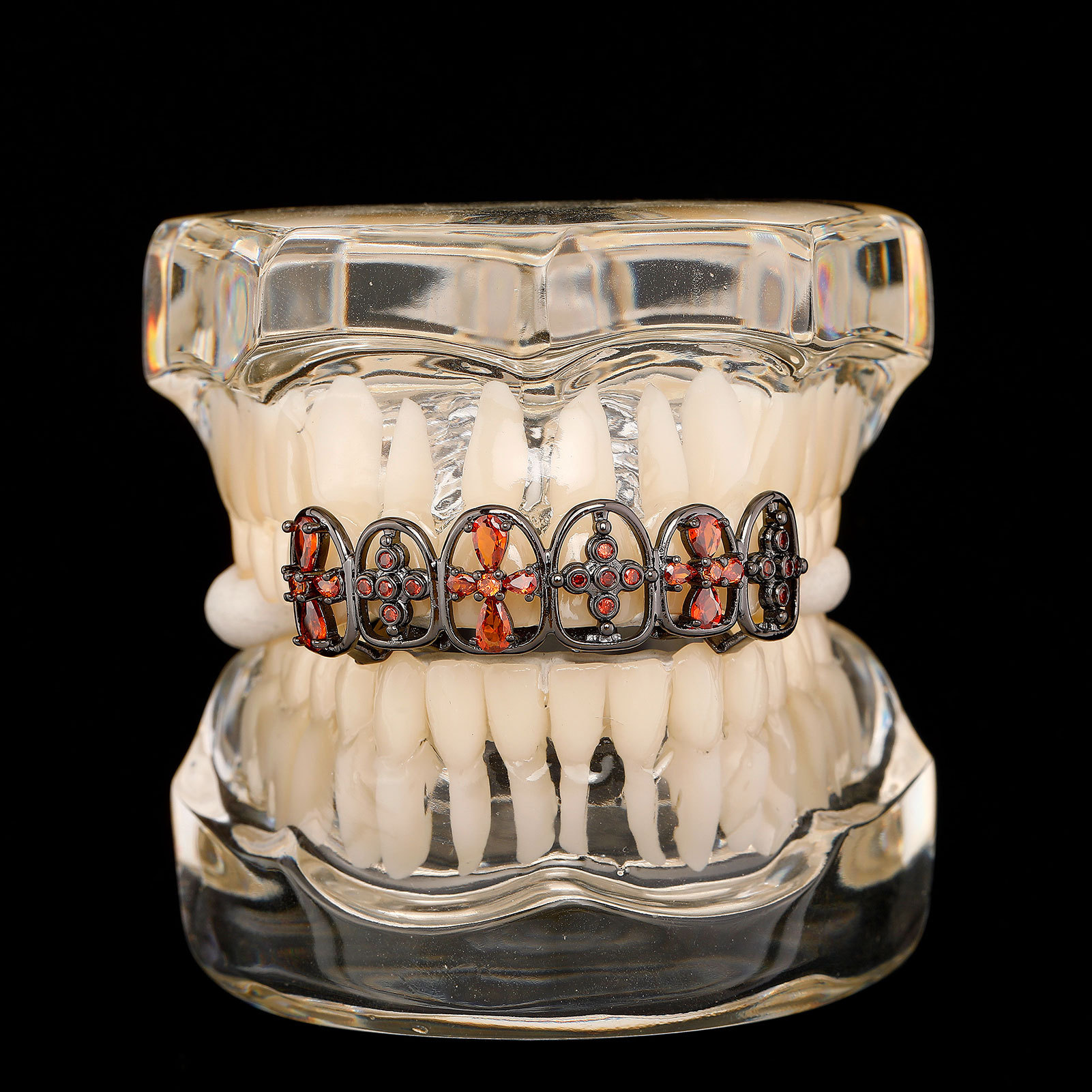 Red Stone Cross Grillz