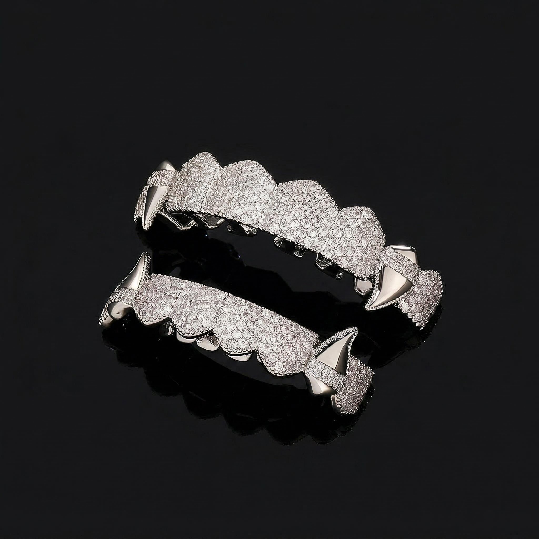 Iced Out Vampire Fangs Grillz Set