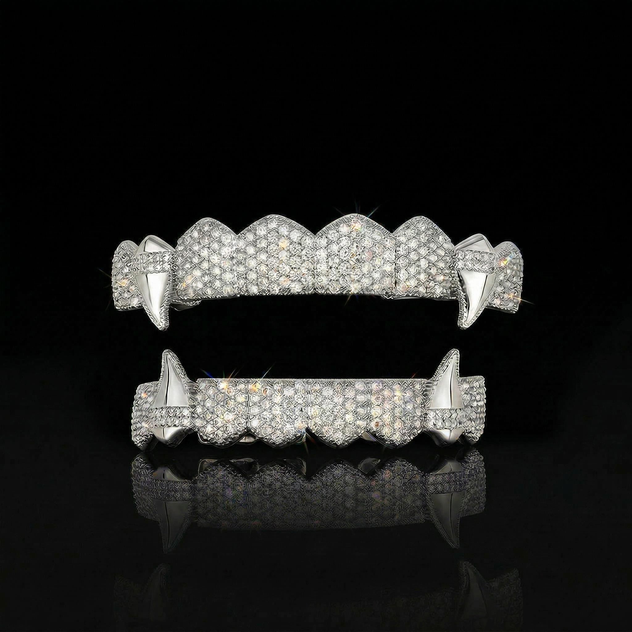 Iced Out Vampire Fangs Grillz Set