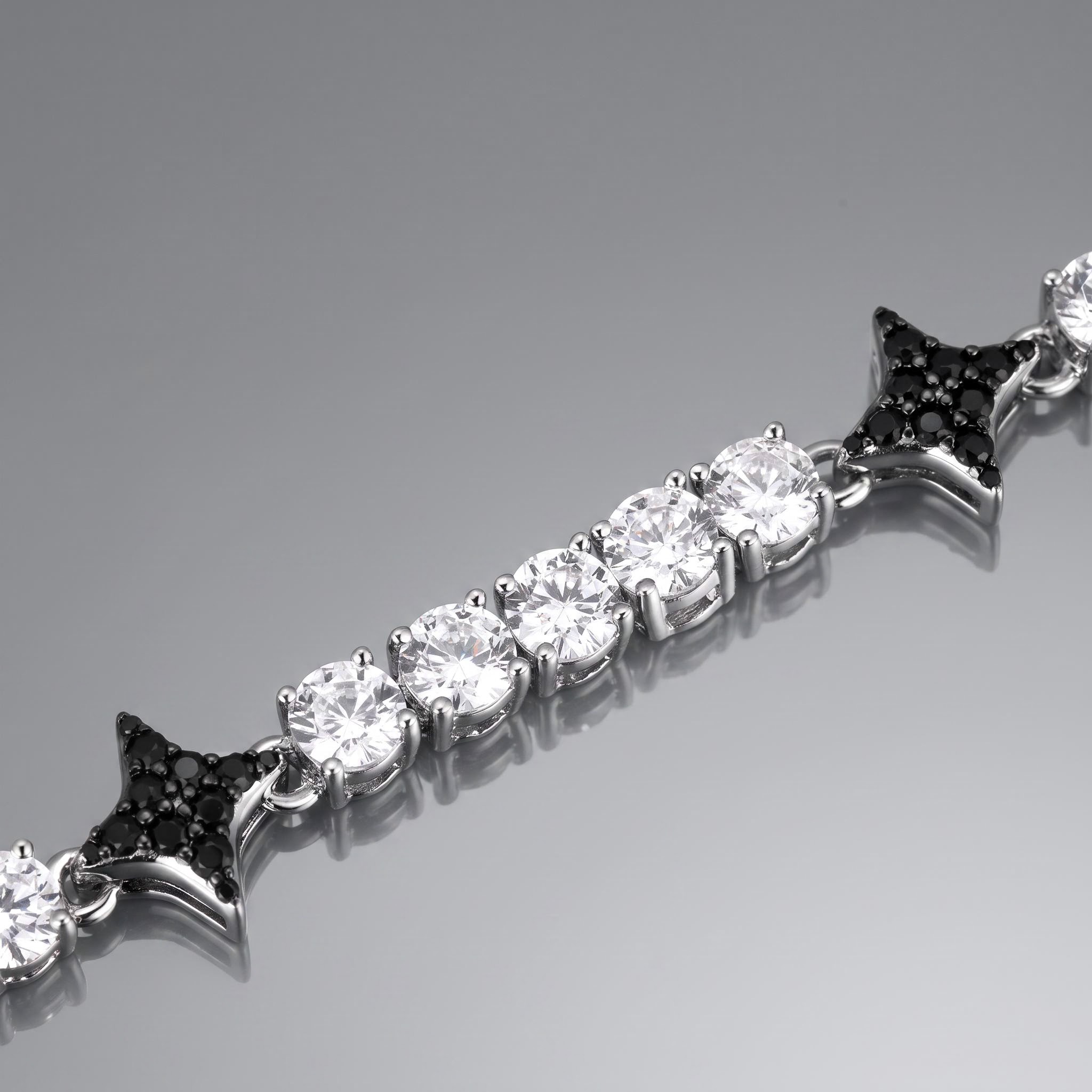 Iced Out Black Star Tennis Chain