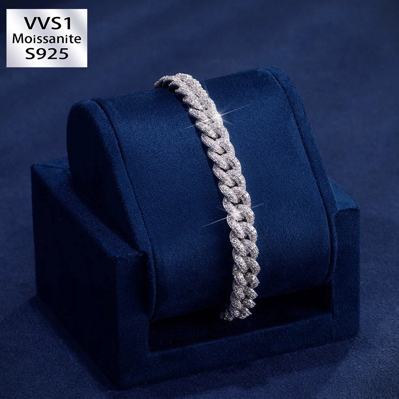 8mm S925 Moissanite Cuban Link Bracelet