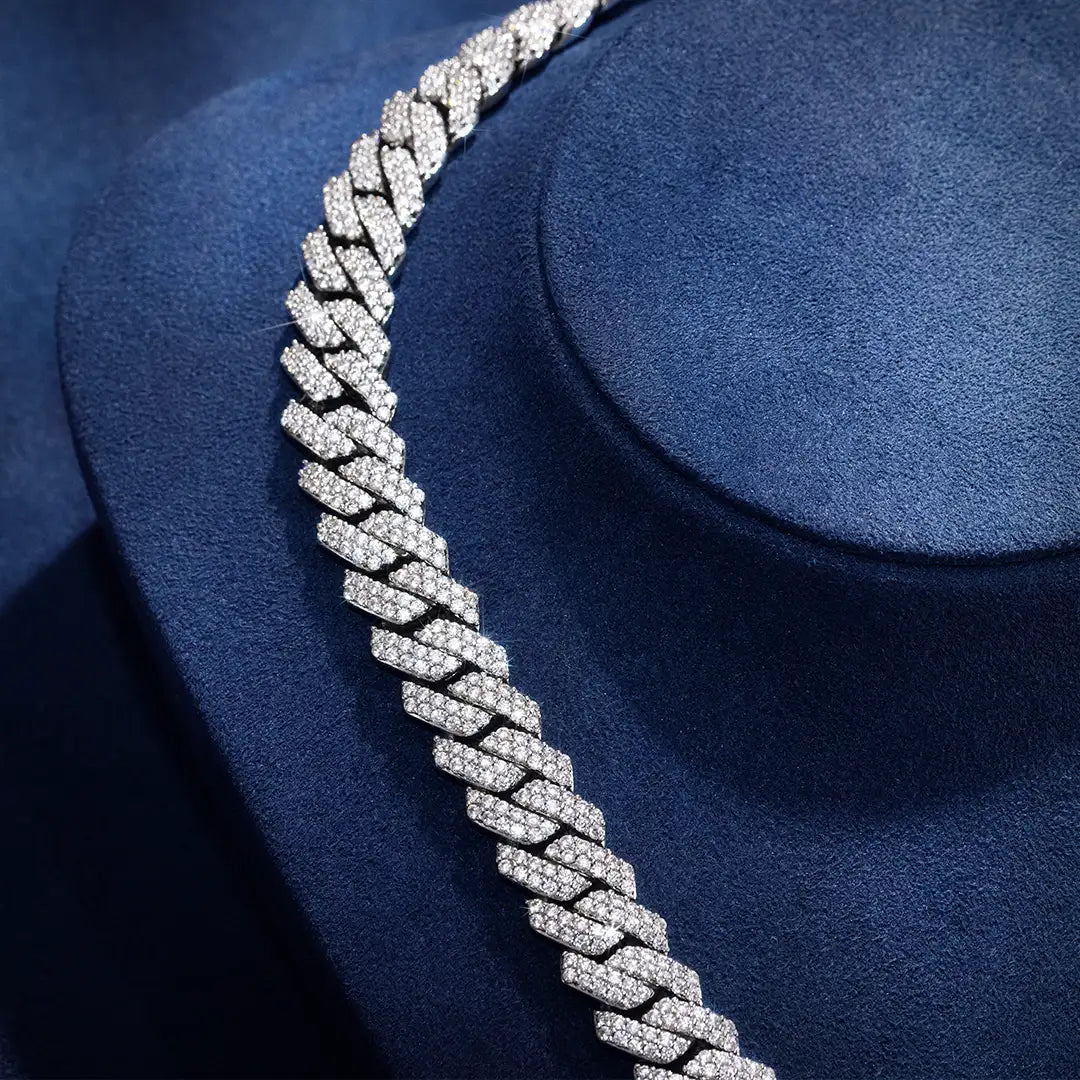S925 Moissanite Diamond Cuban Chain