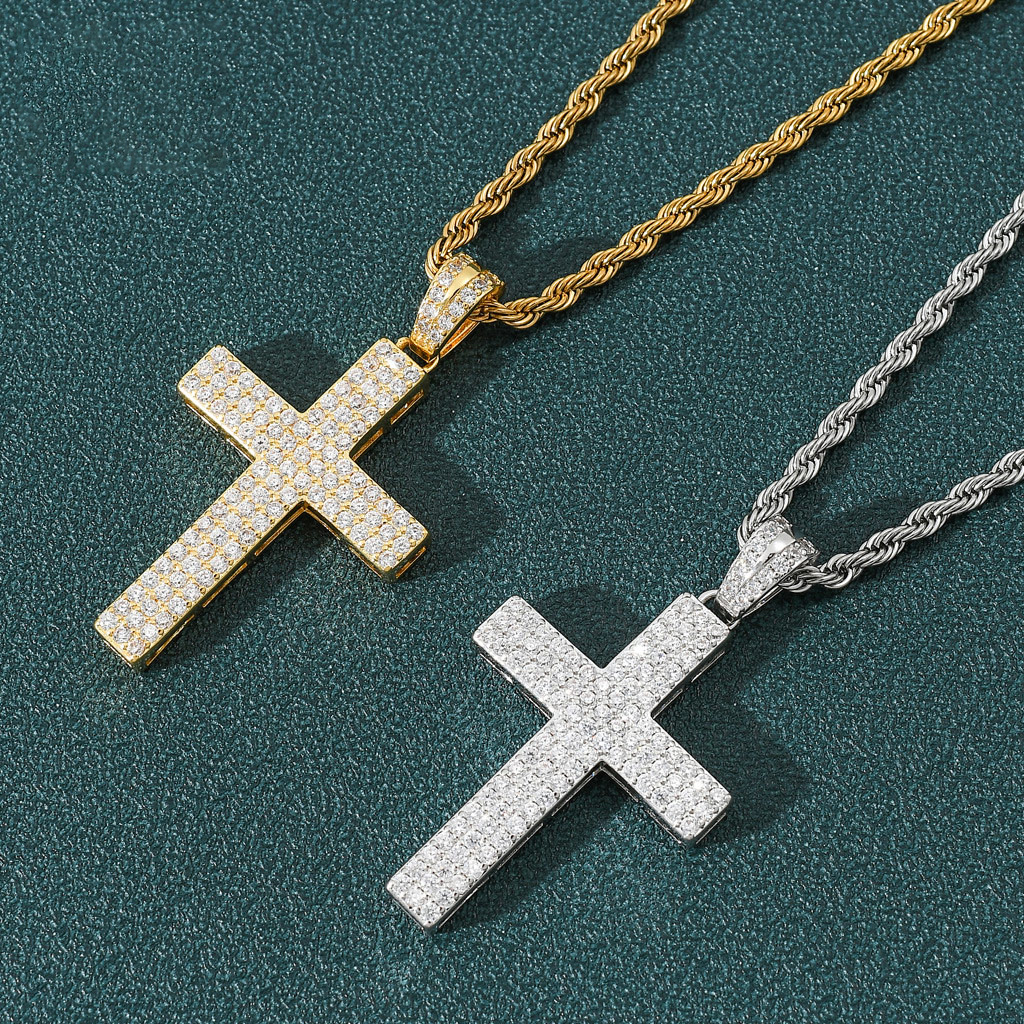 cross pendant chain set full jewelry outfit display luxury style