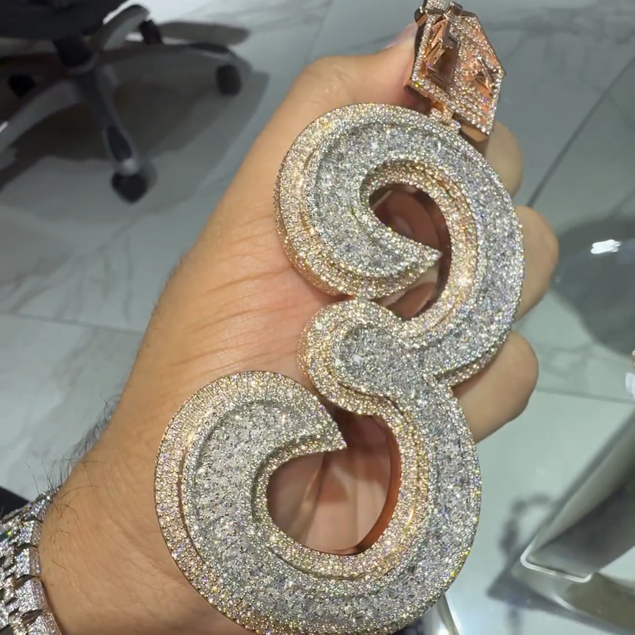 number 3 pendant side view craftsmanship detail premium finish