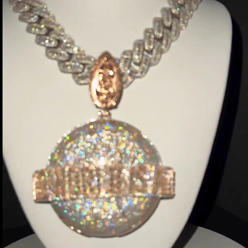 Moissanite "The World is Mine" Global Pendant Smaller Version