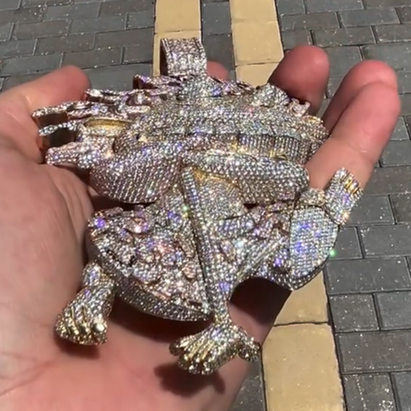 Moissanite Vivid Art Frog Pendant