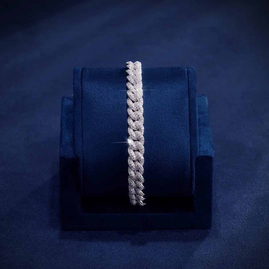 8mm S925 Moissanite Cuban Link Bracelet