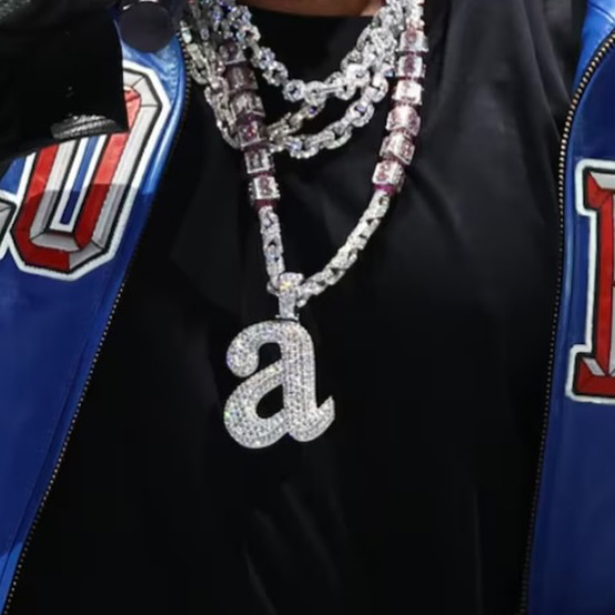 Moissanite Sparkle Letter "a" Full Diamond Pendant