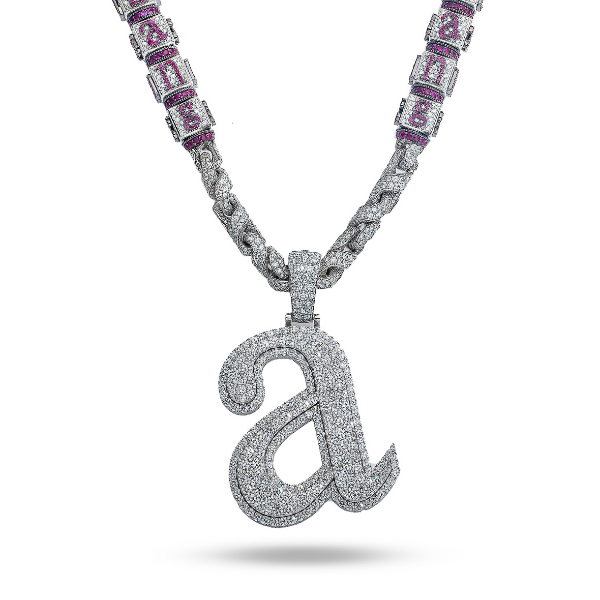 Moissanite Sparkle Letter "a" Full Diamond Pendant