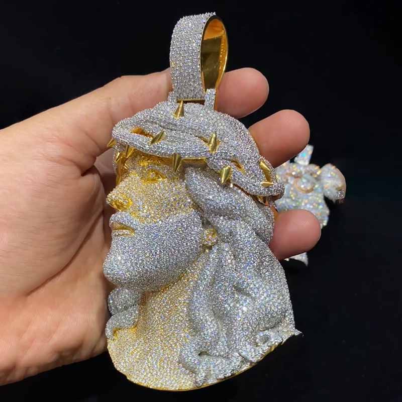 Moissanite Thorn Headdress Jesus Pendant