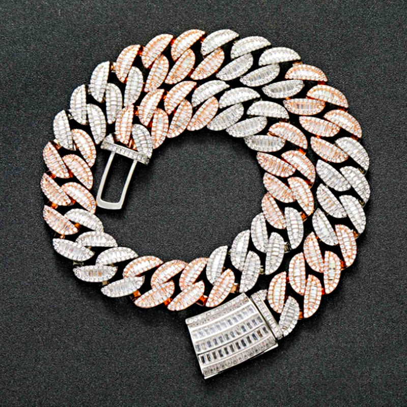 20mm T Square Ice Out Diamond Cuban Chain