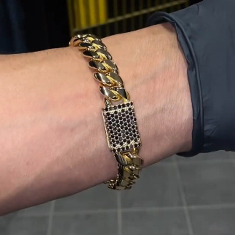 12mm Moissanite Miami Cuban 14K Bracelet