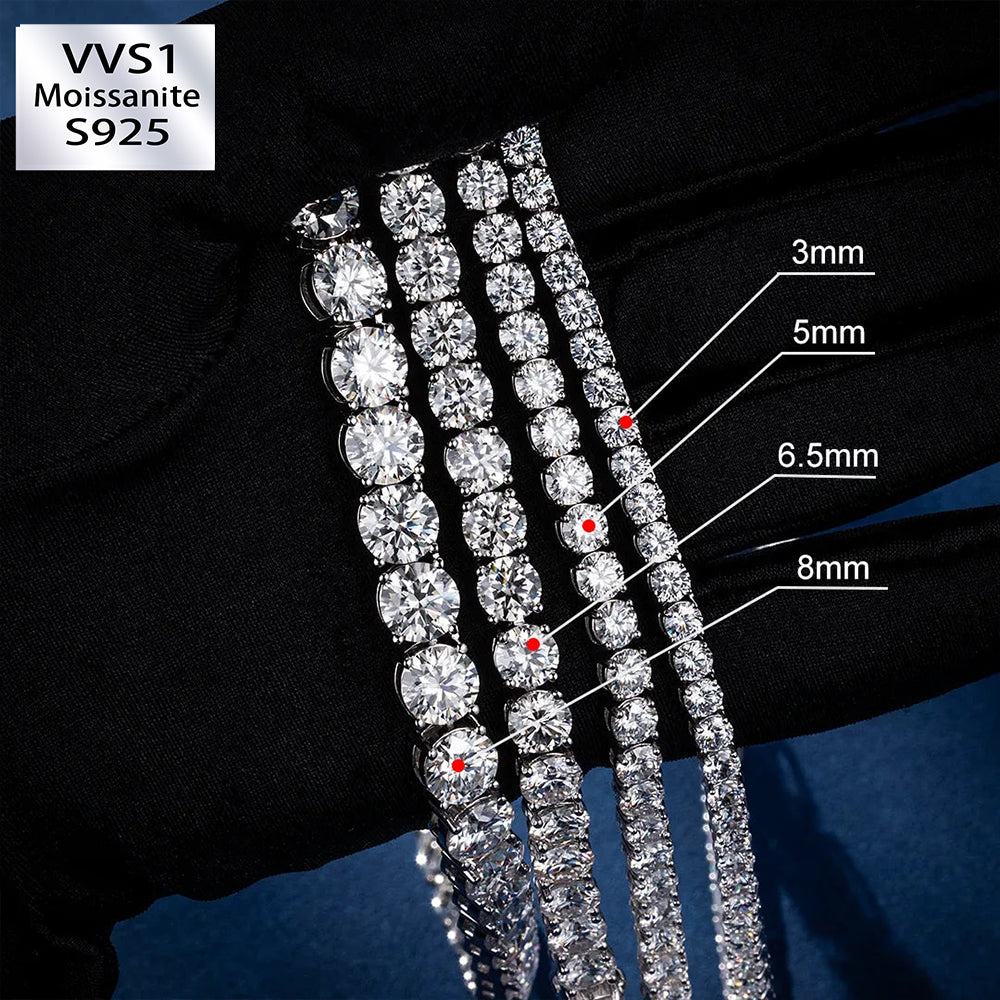 S925 Moissanite Tennis Bracelet For Men
