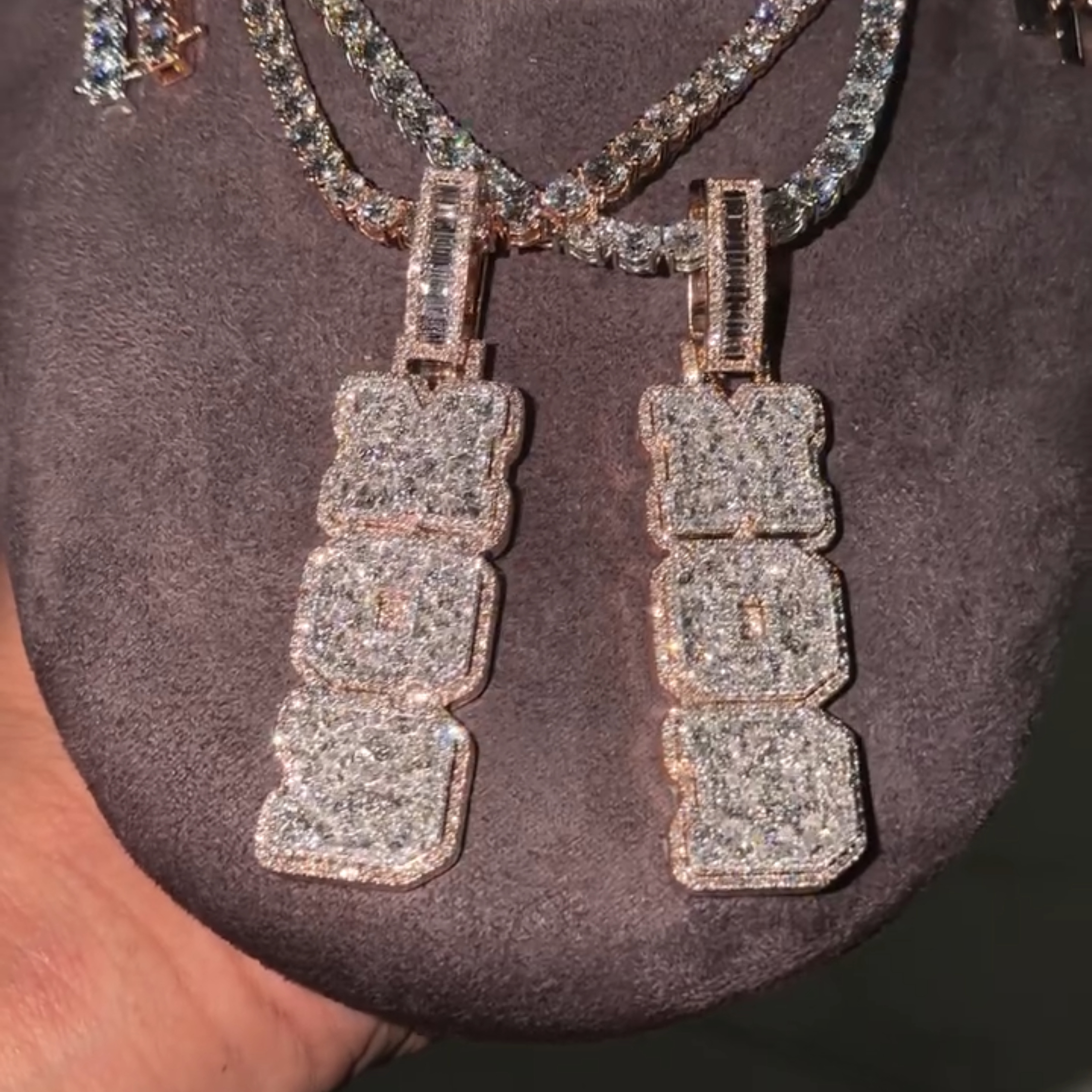 Moissanite MOB Letter Pendant
