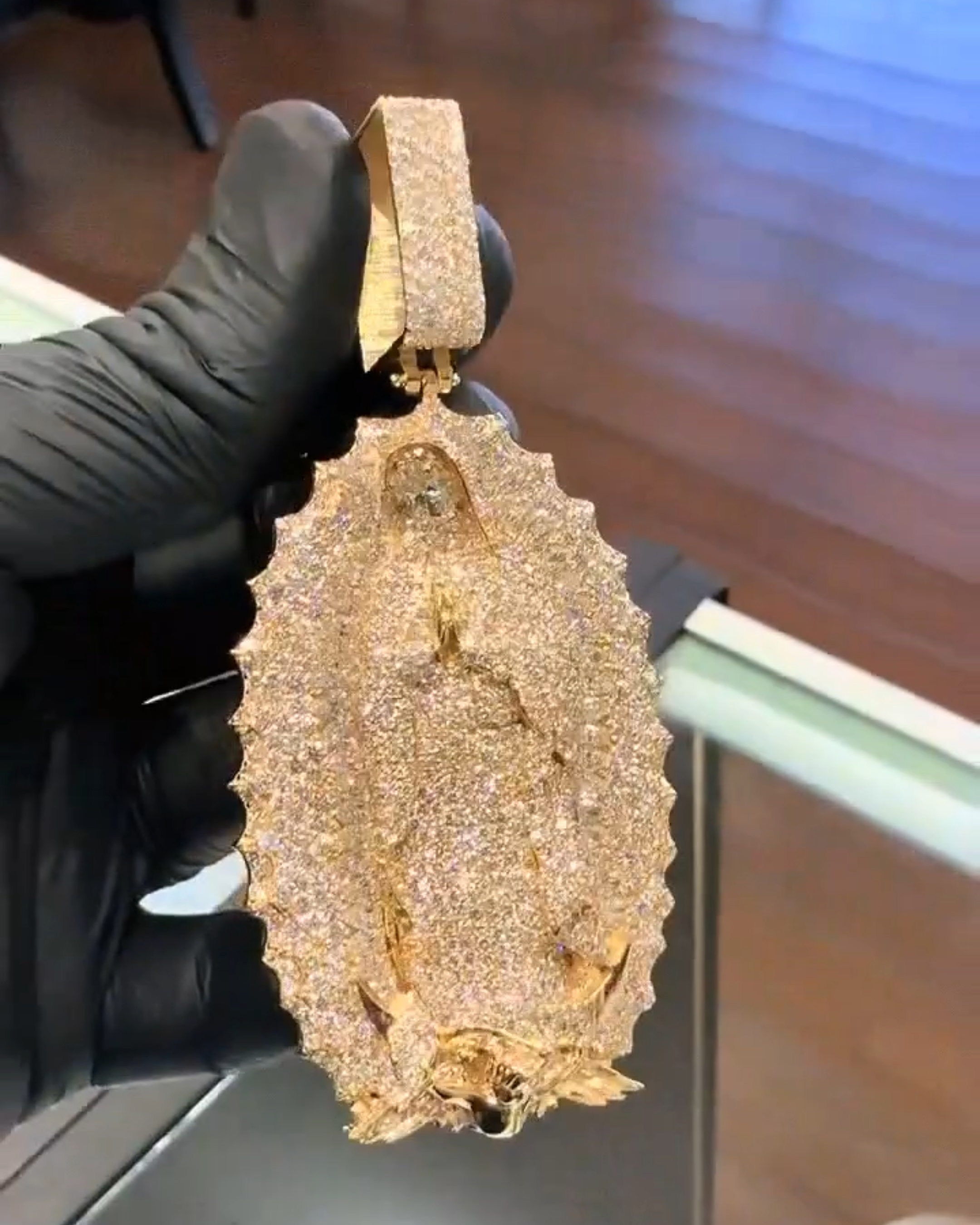 Moissanite Virgin Of Guadalupe Pendant