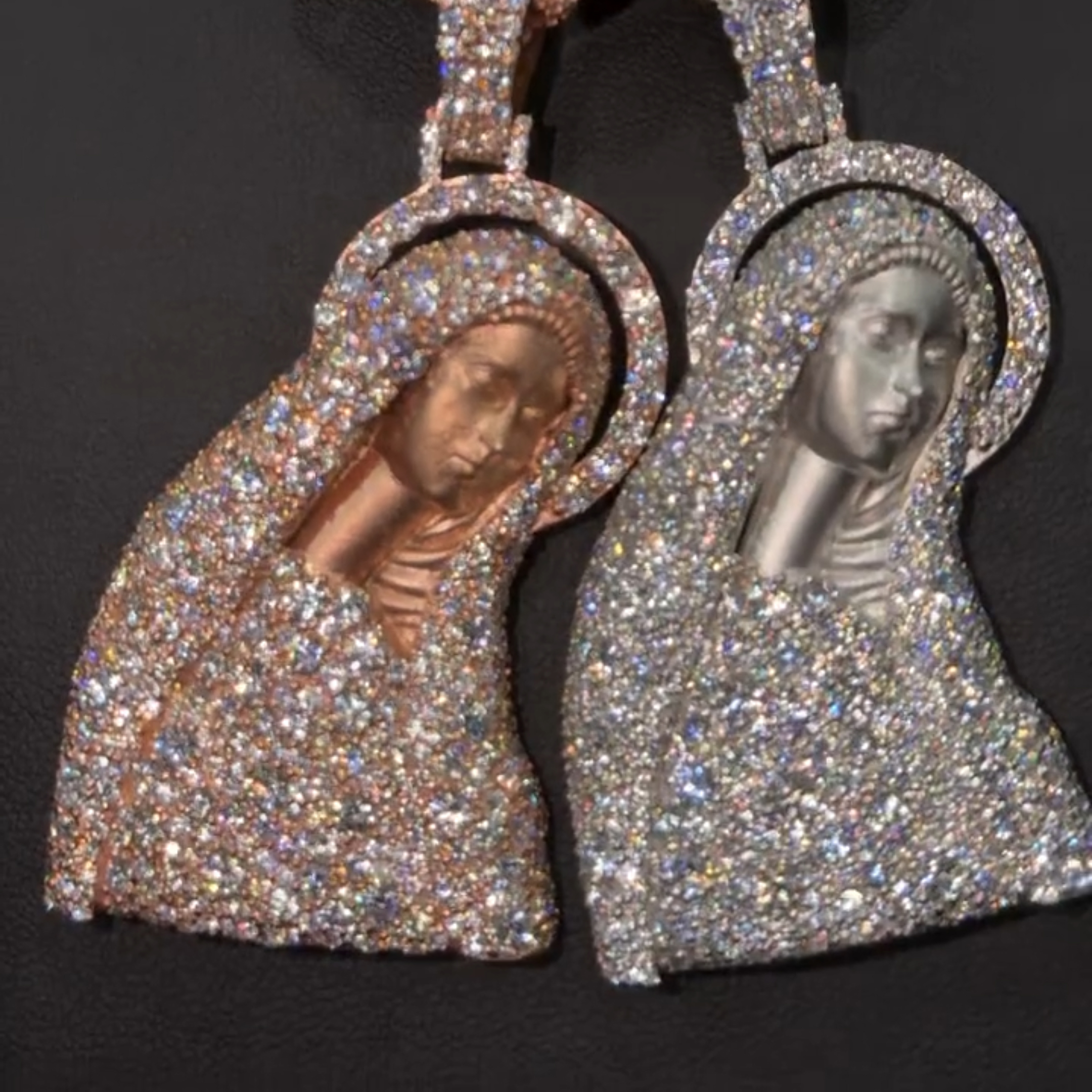 Moissanite Virgin Mary Pendant
