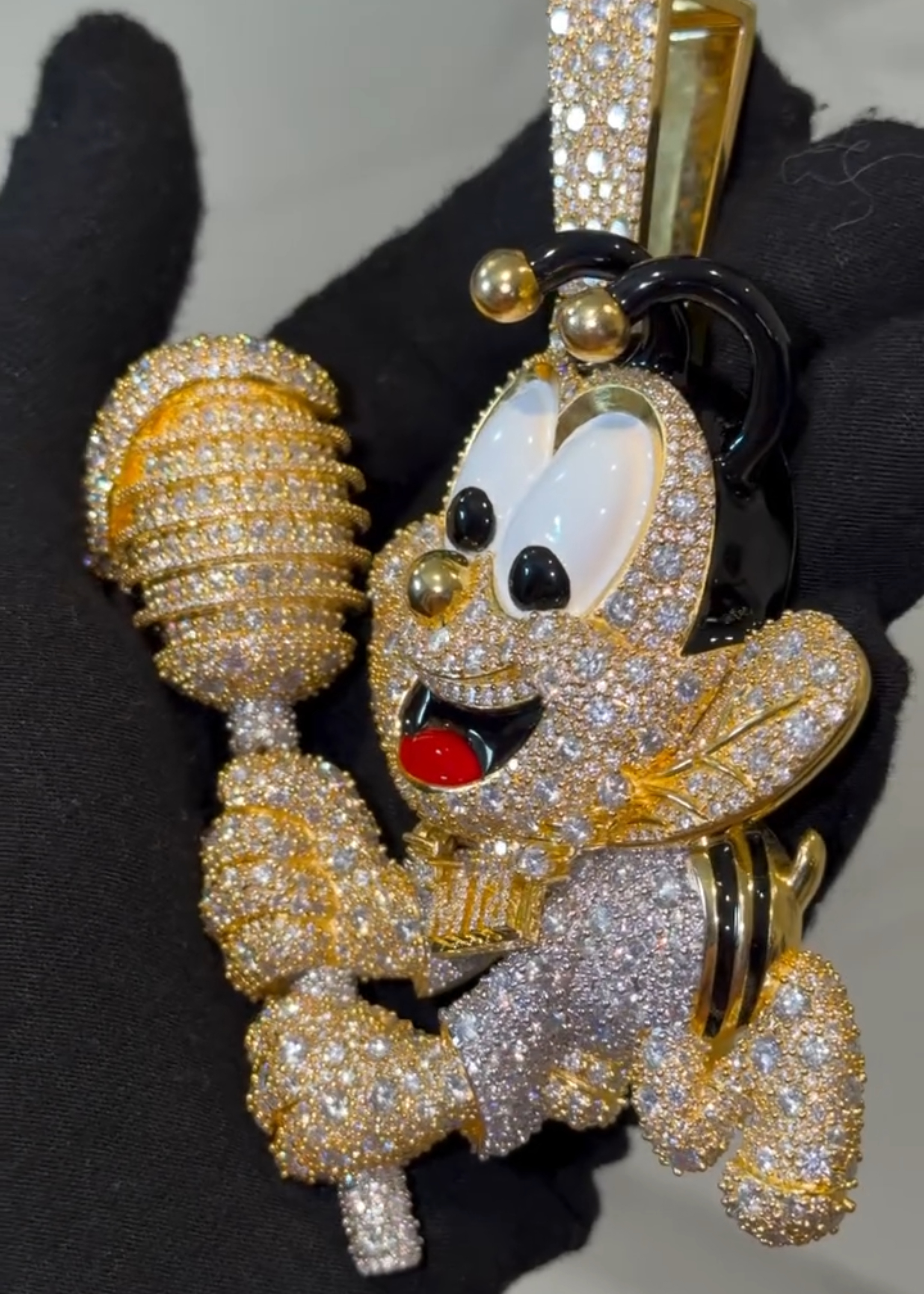 Moissanite Cartoon Honey Bee Pendant