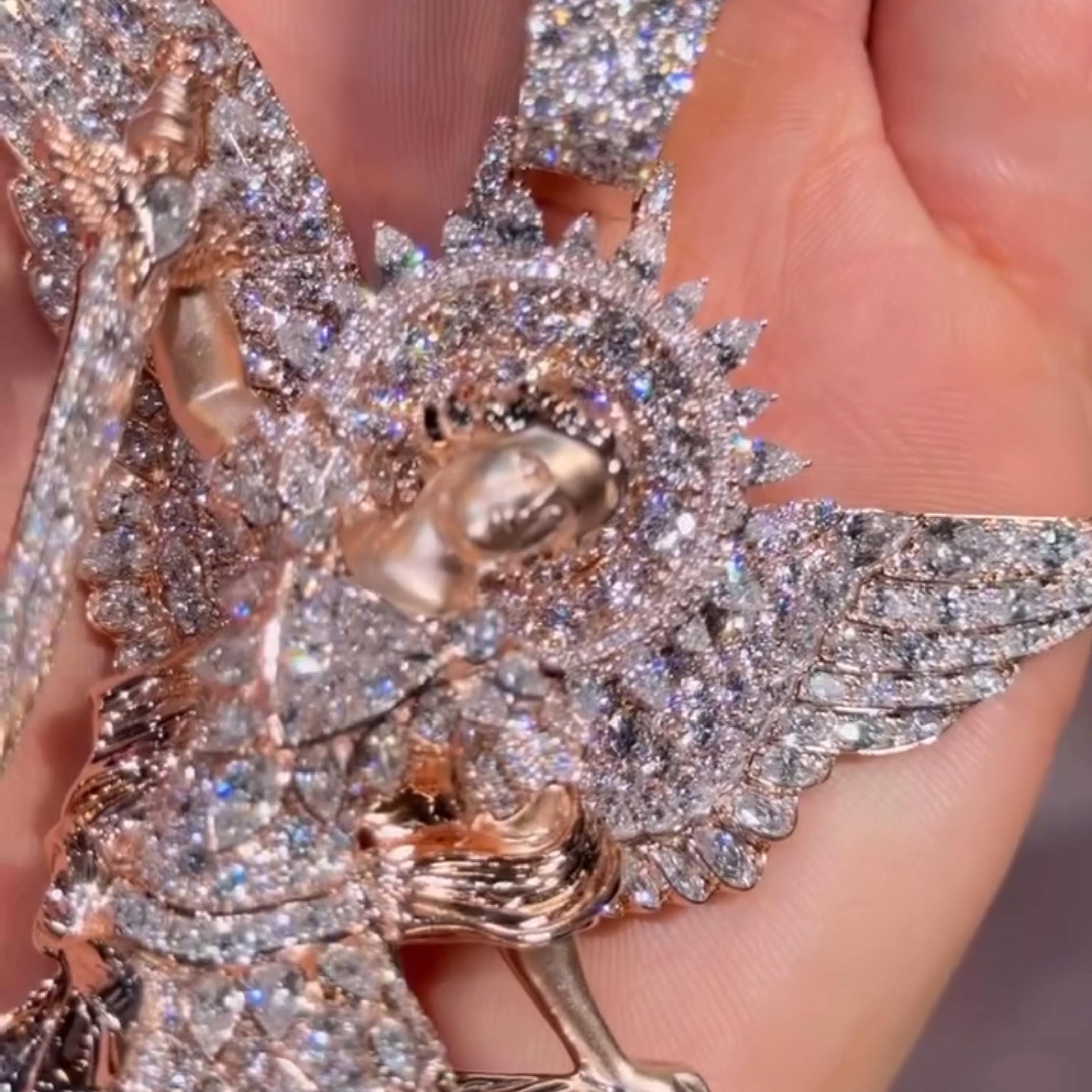 Moissanite Saint Michael Pendant Hip Hop Statement Piece