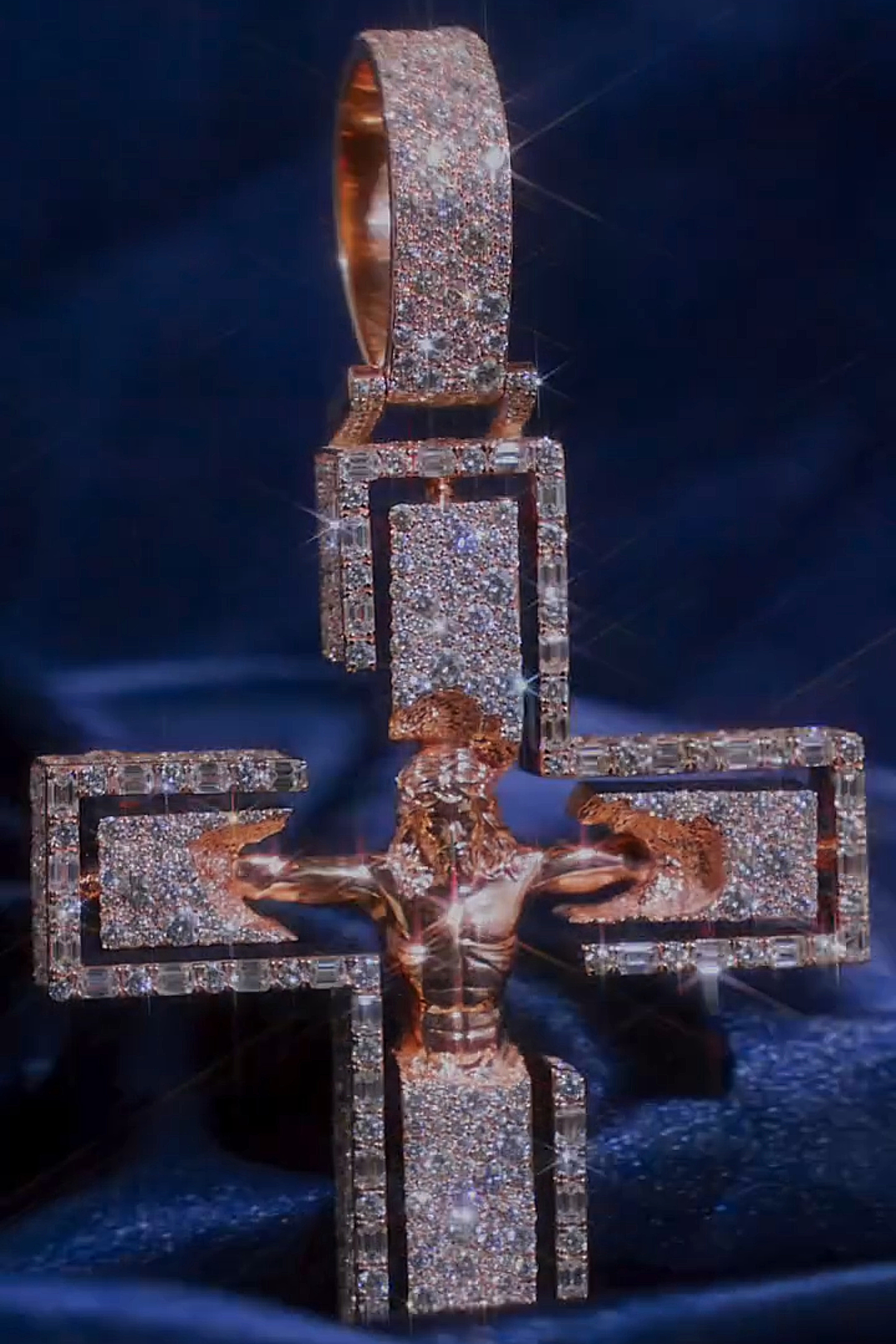 Moissanite Open Frame Crucifix Pendant