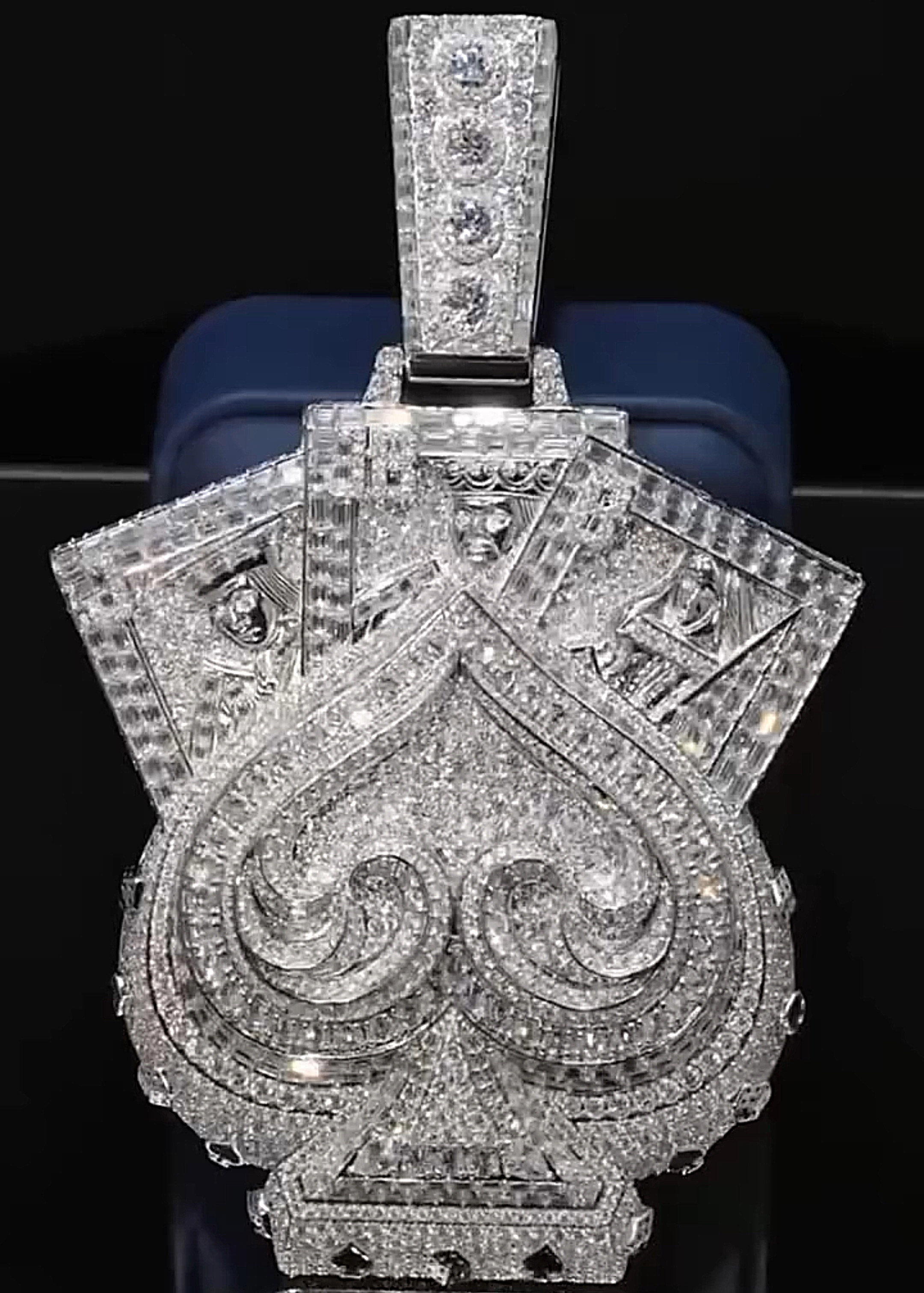 Moissanite Ace of Spades Playing Card Pendant
