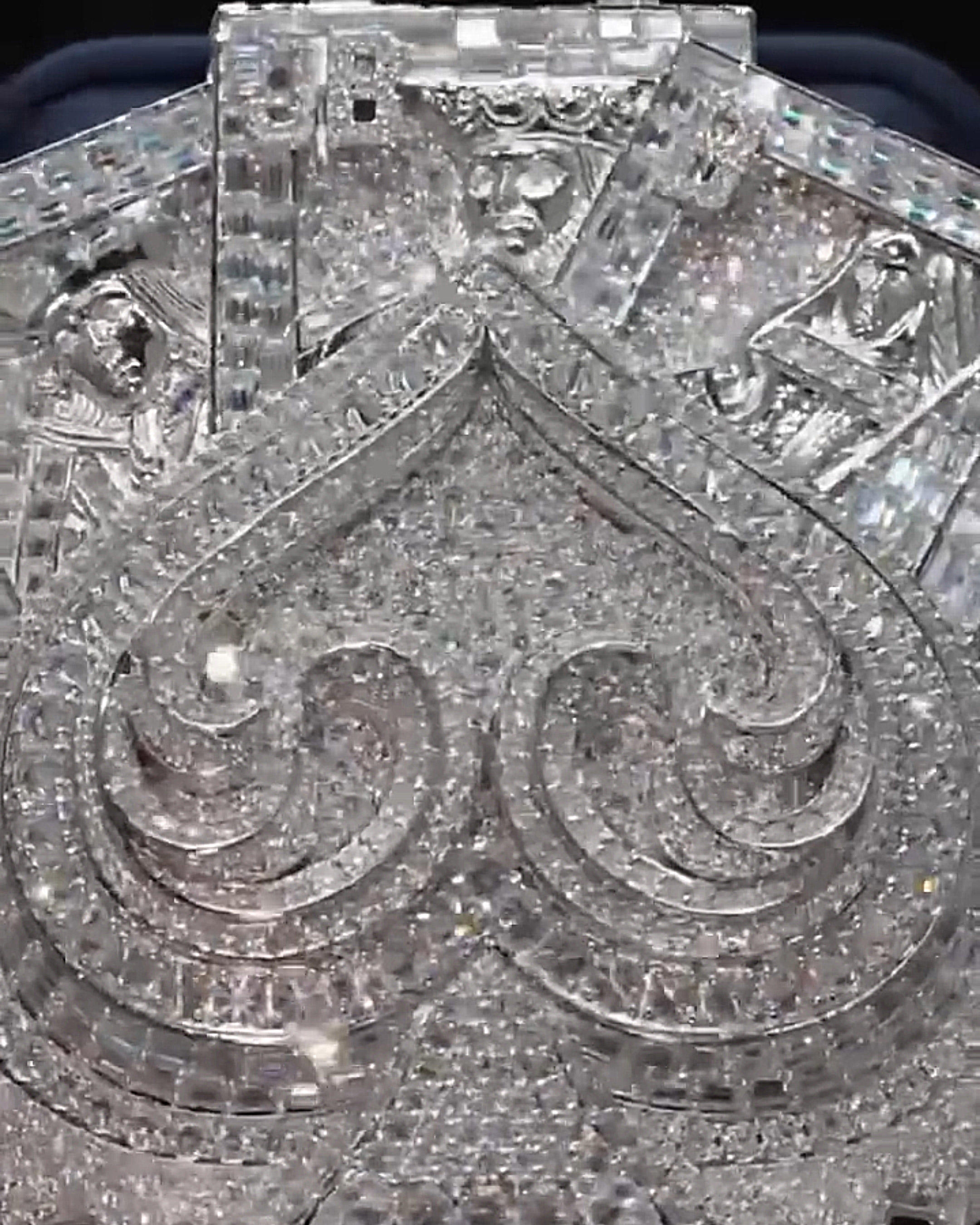 Moissanite Ace of Spades Playing Card Pendant