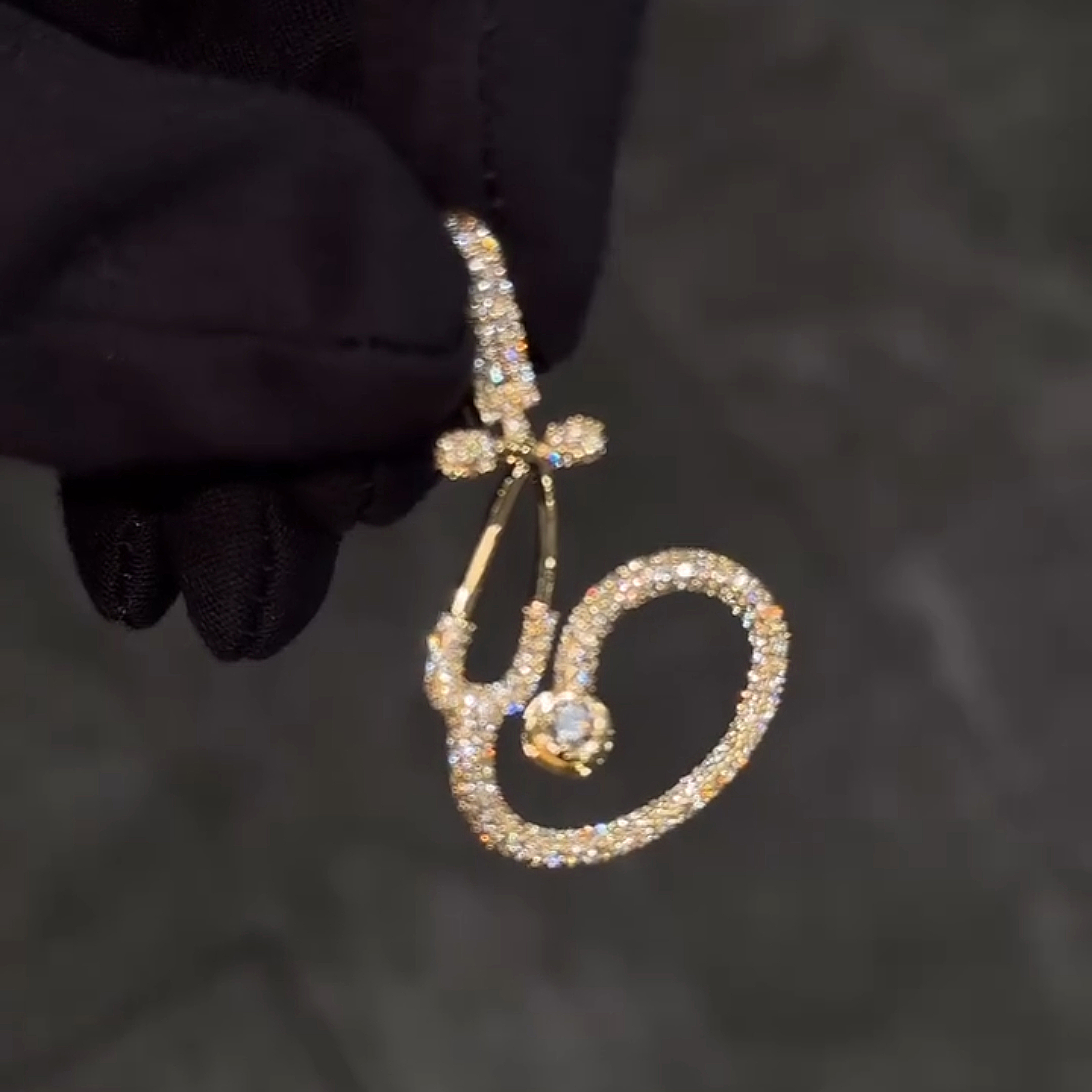 Moissanite Heart Stethoscope Pendant