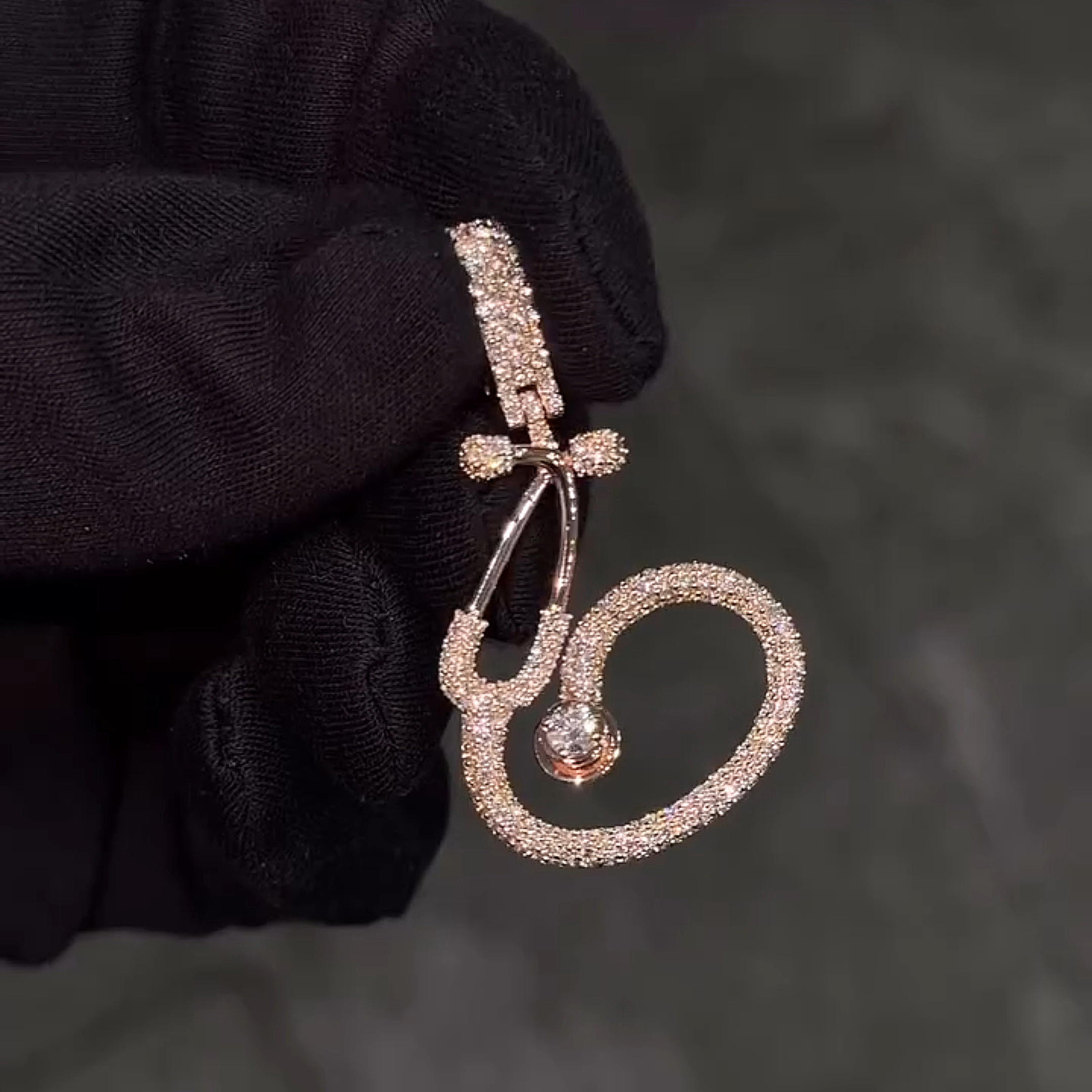Moissanite Heart Stethoscope Pendant