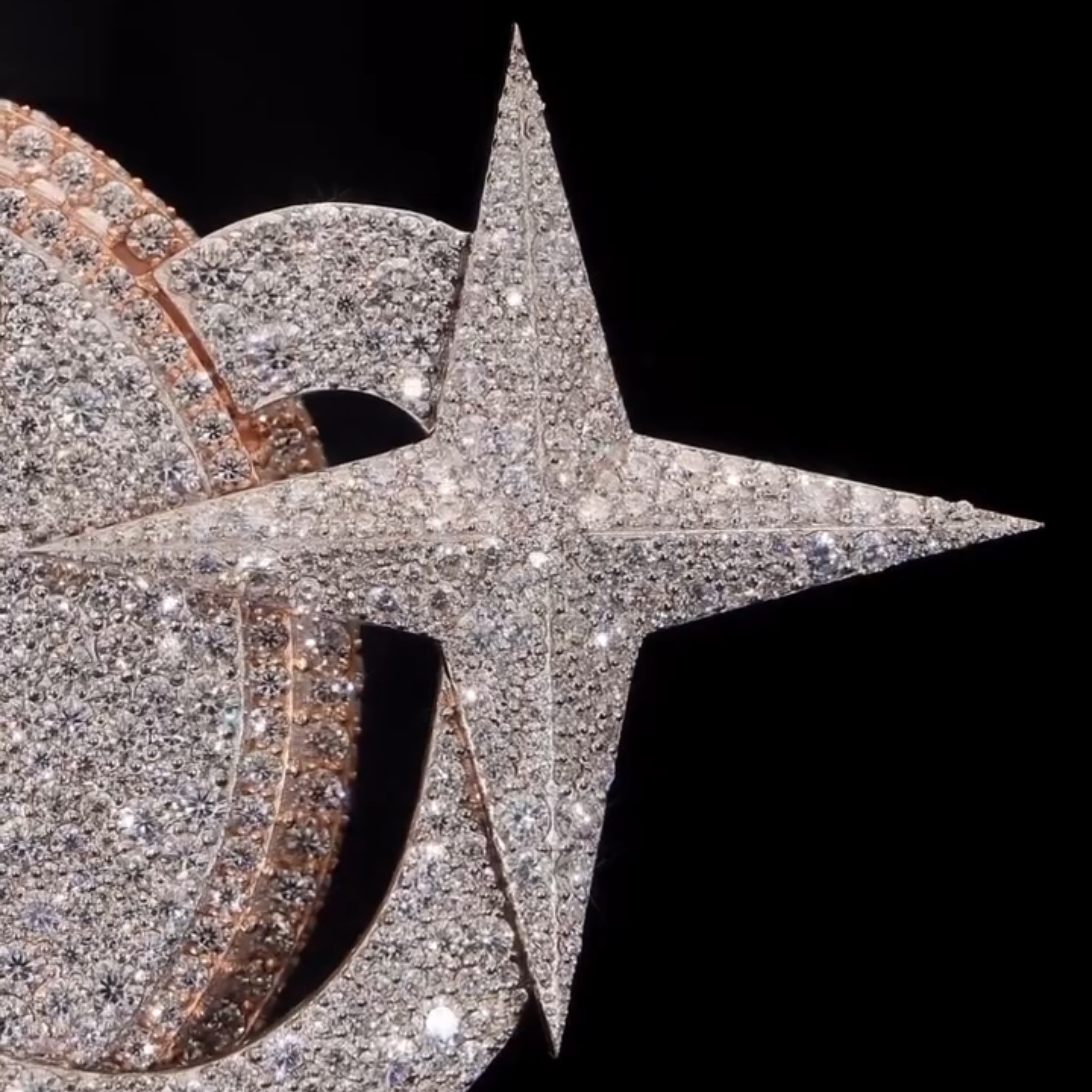 Moissanite R Initial Star Orbit Pendant