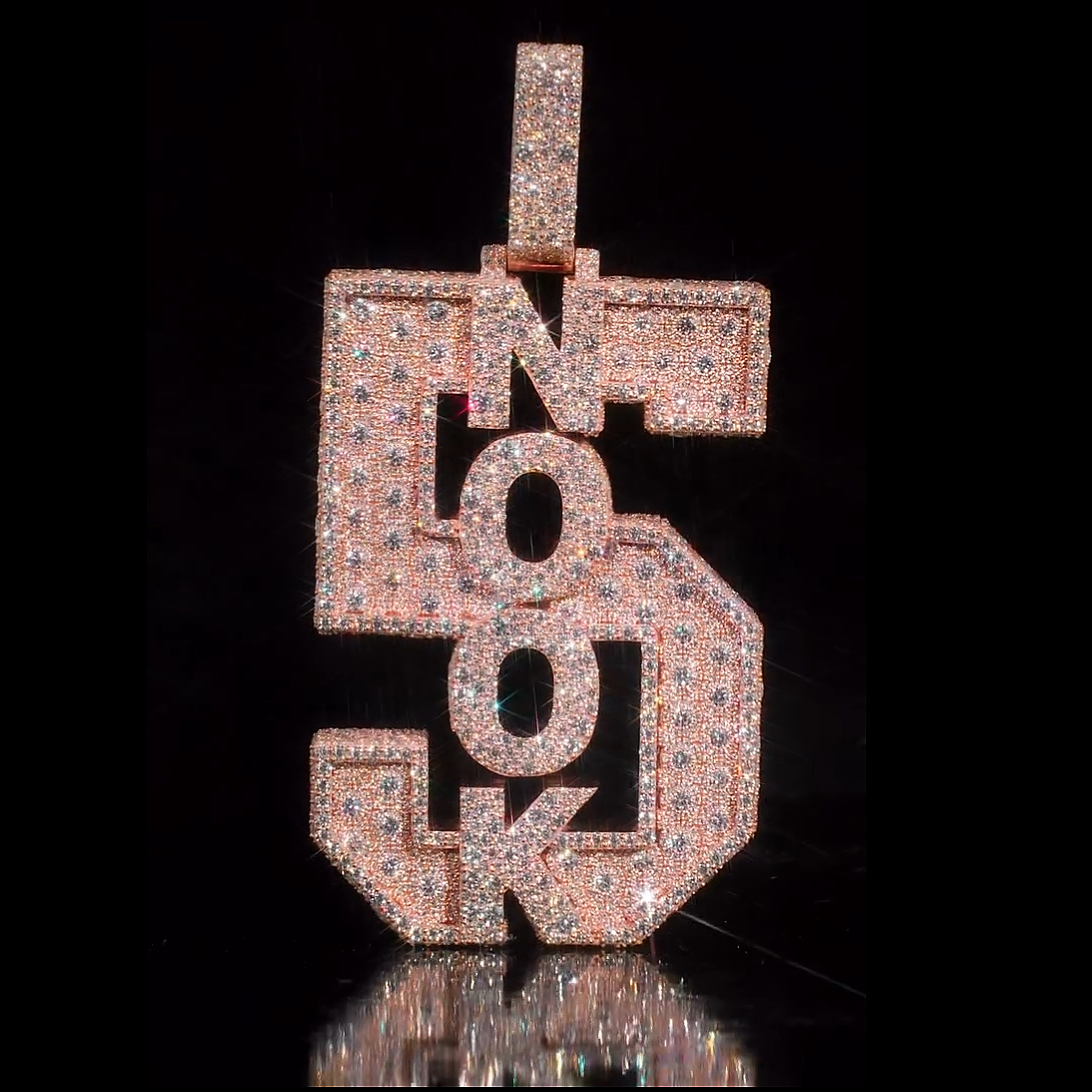 Moissanite 5 NOOK Number and Letter Pendant