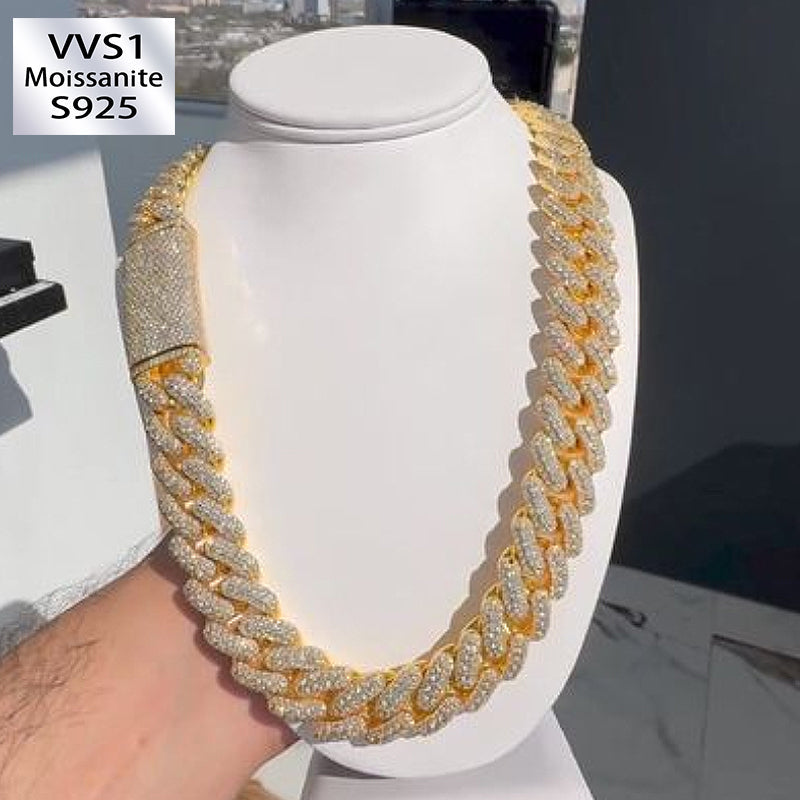 25mm Moissanite Full of Diamond Bubble Cuban Chain