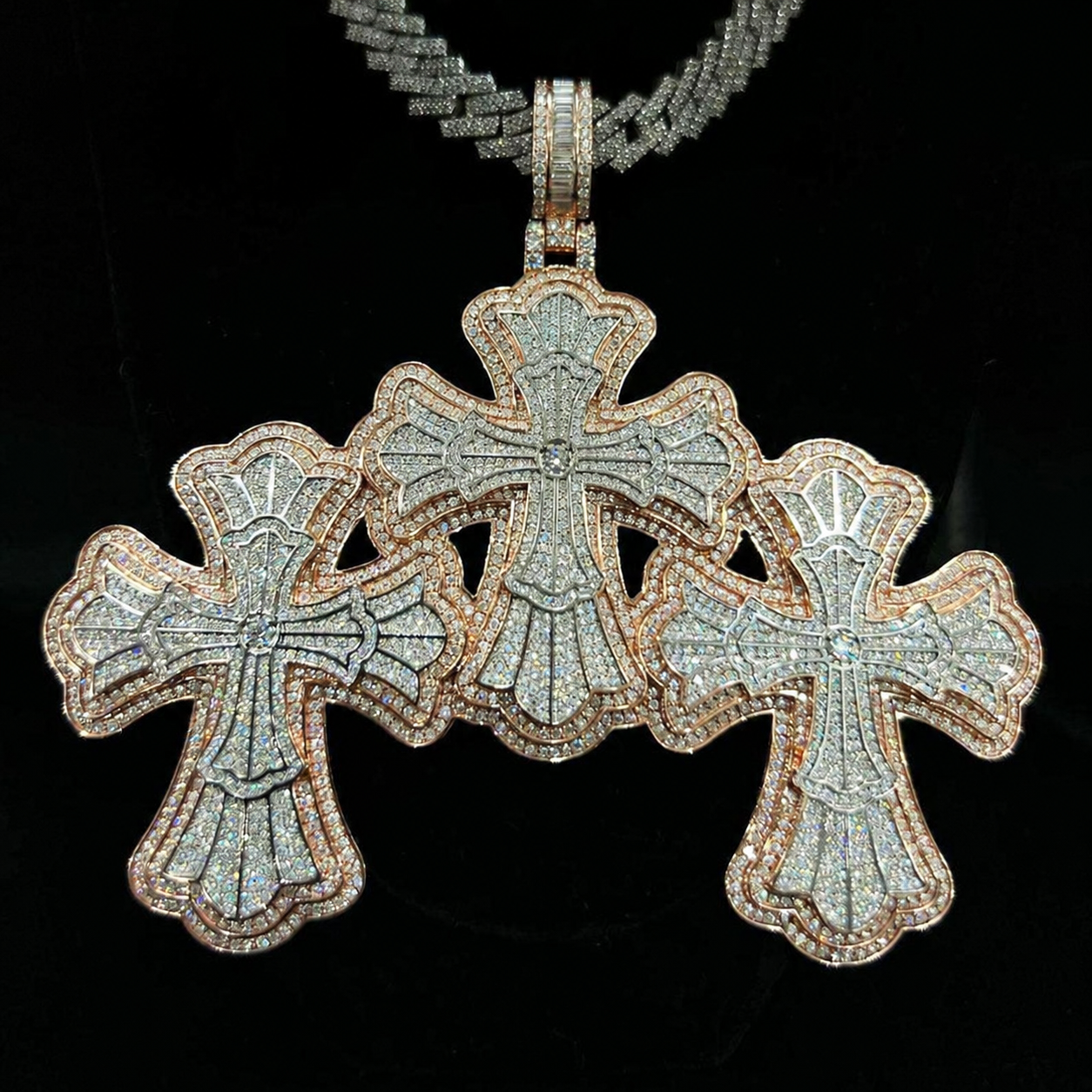 Triple Cross Pendant – Hip Hop Bling Jewelry