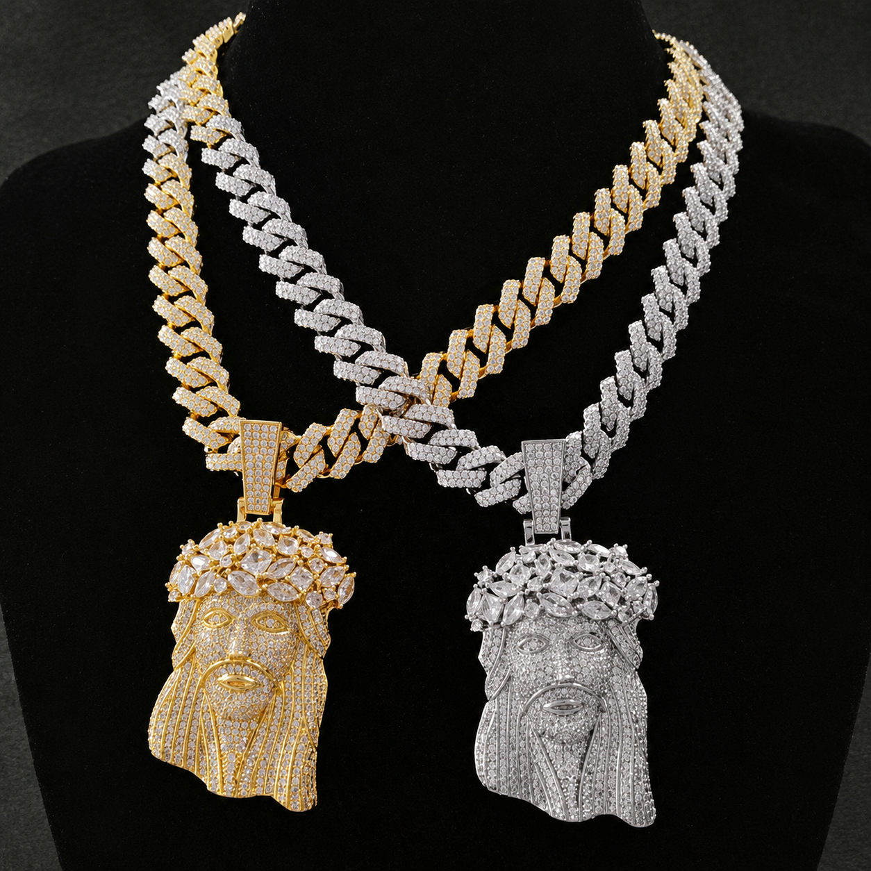 Hip Hop Jesus CZ Pendant Iced Out Streetwear Jewelry Chain