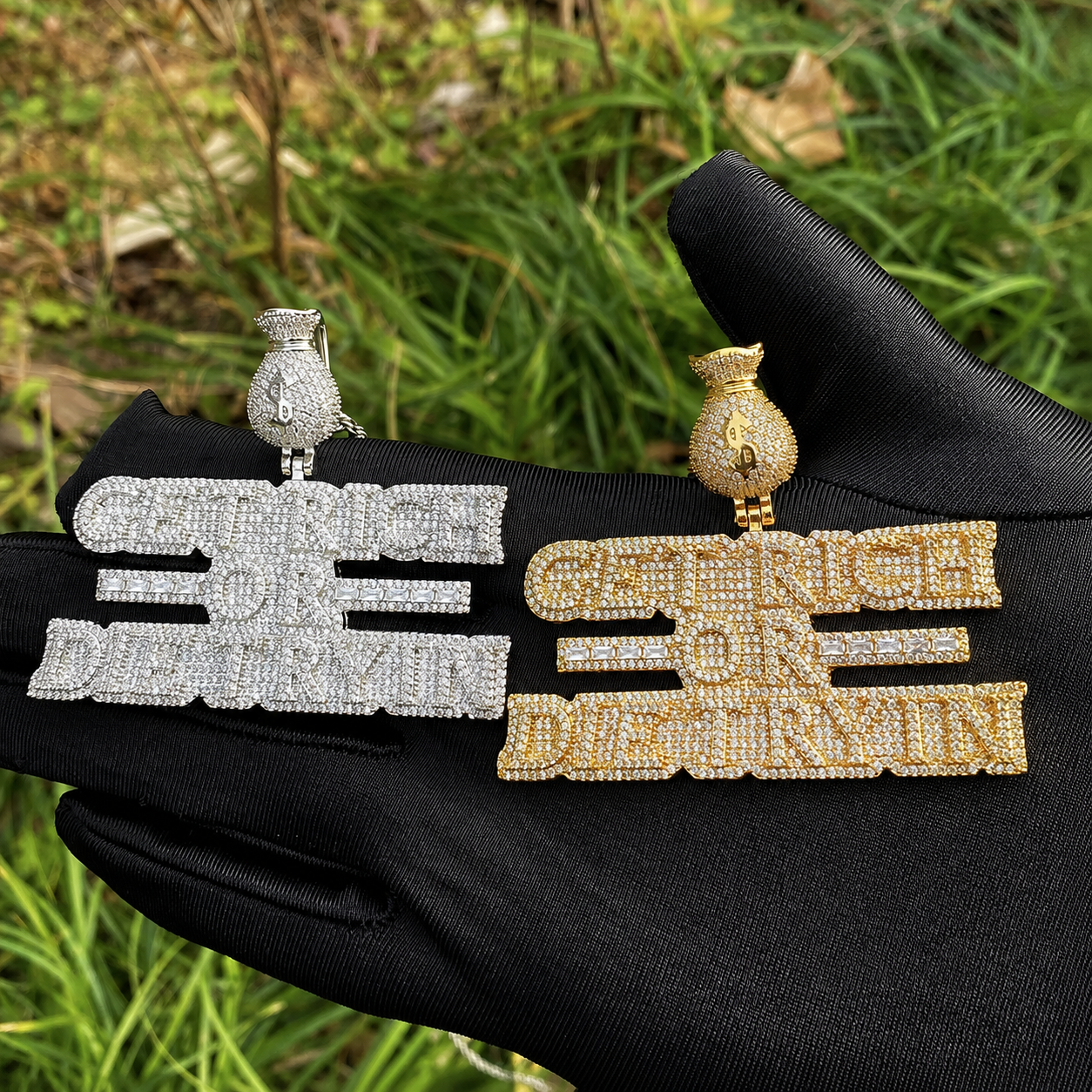 iced out success statement pendant front view