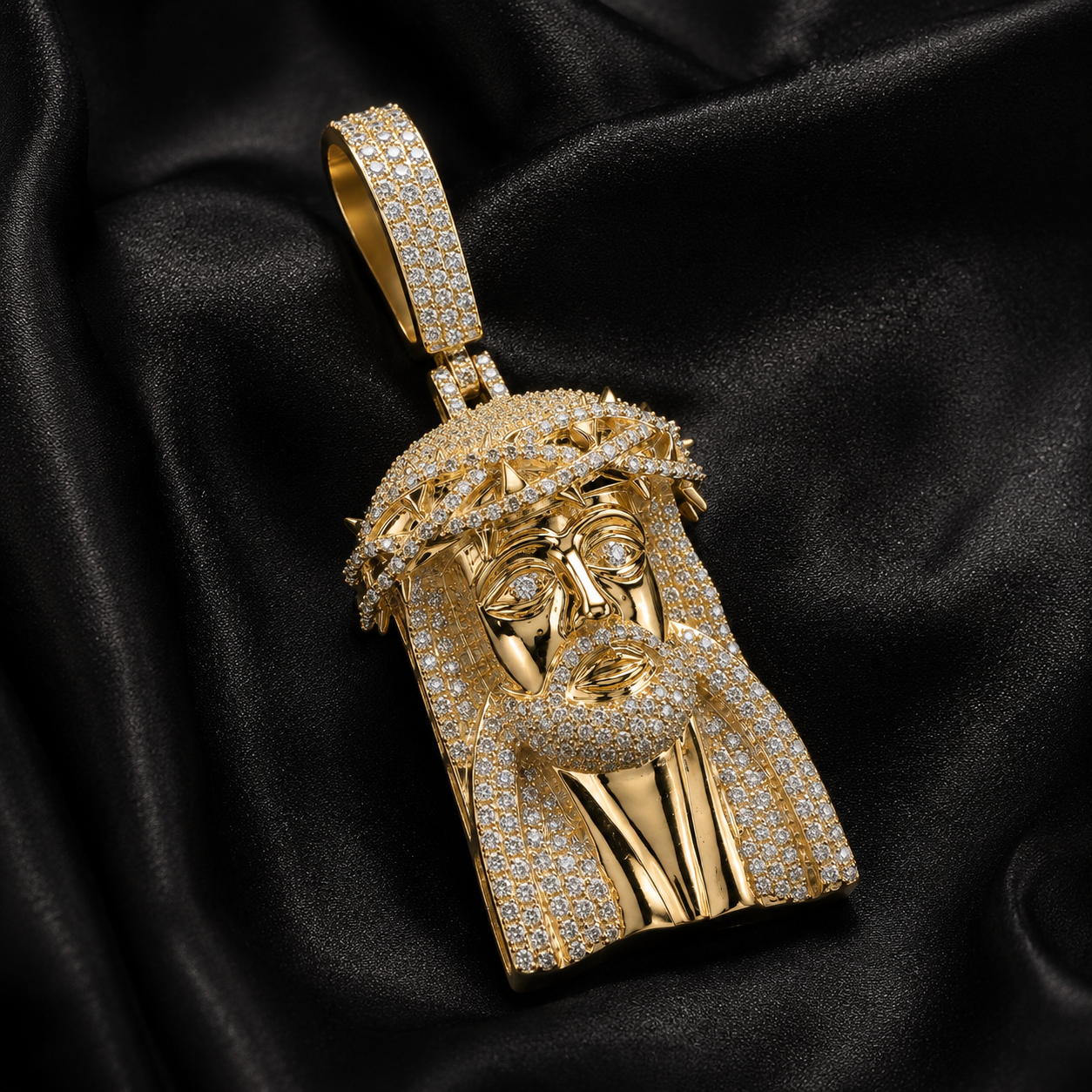 Iced Out Jesus Thorn Crown Pendant