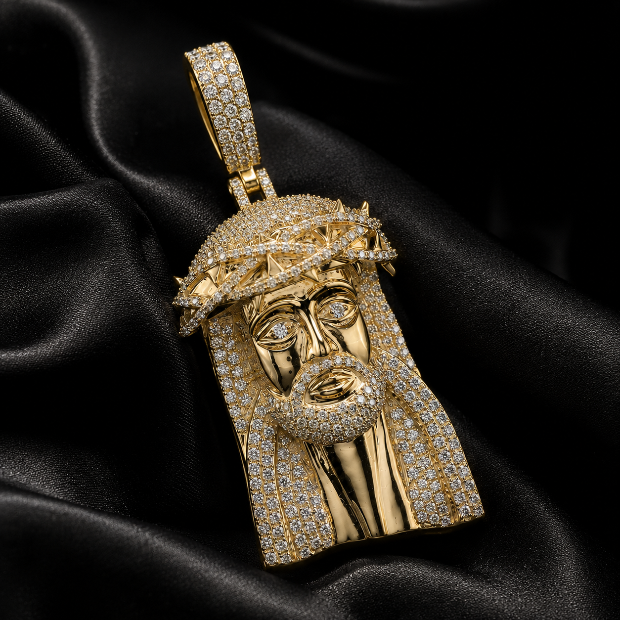 Iced Out Jesus Thorn Crown Pendant