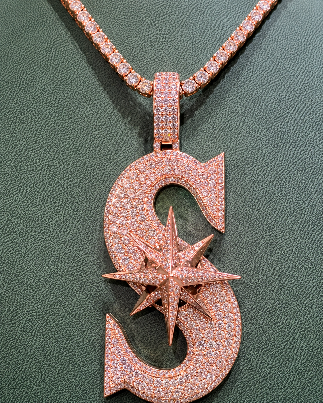 Iced Out Star Compass S Pendant