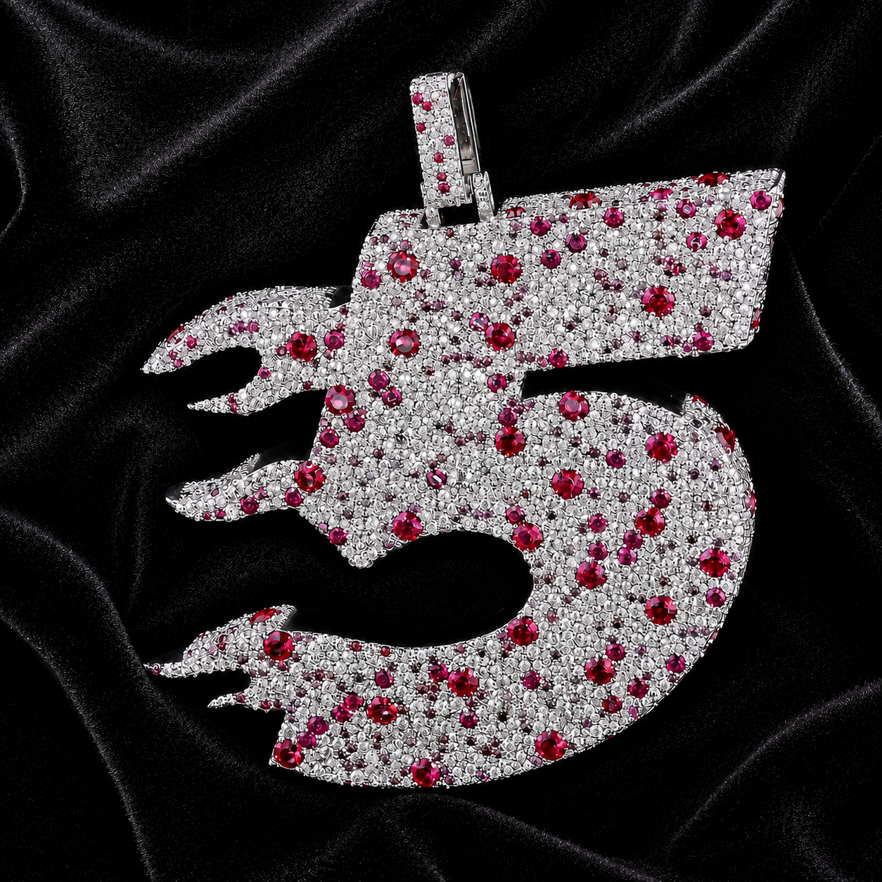 Number 5 Pendant Hip Hop Jewelry