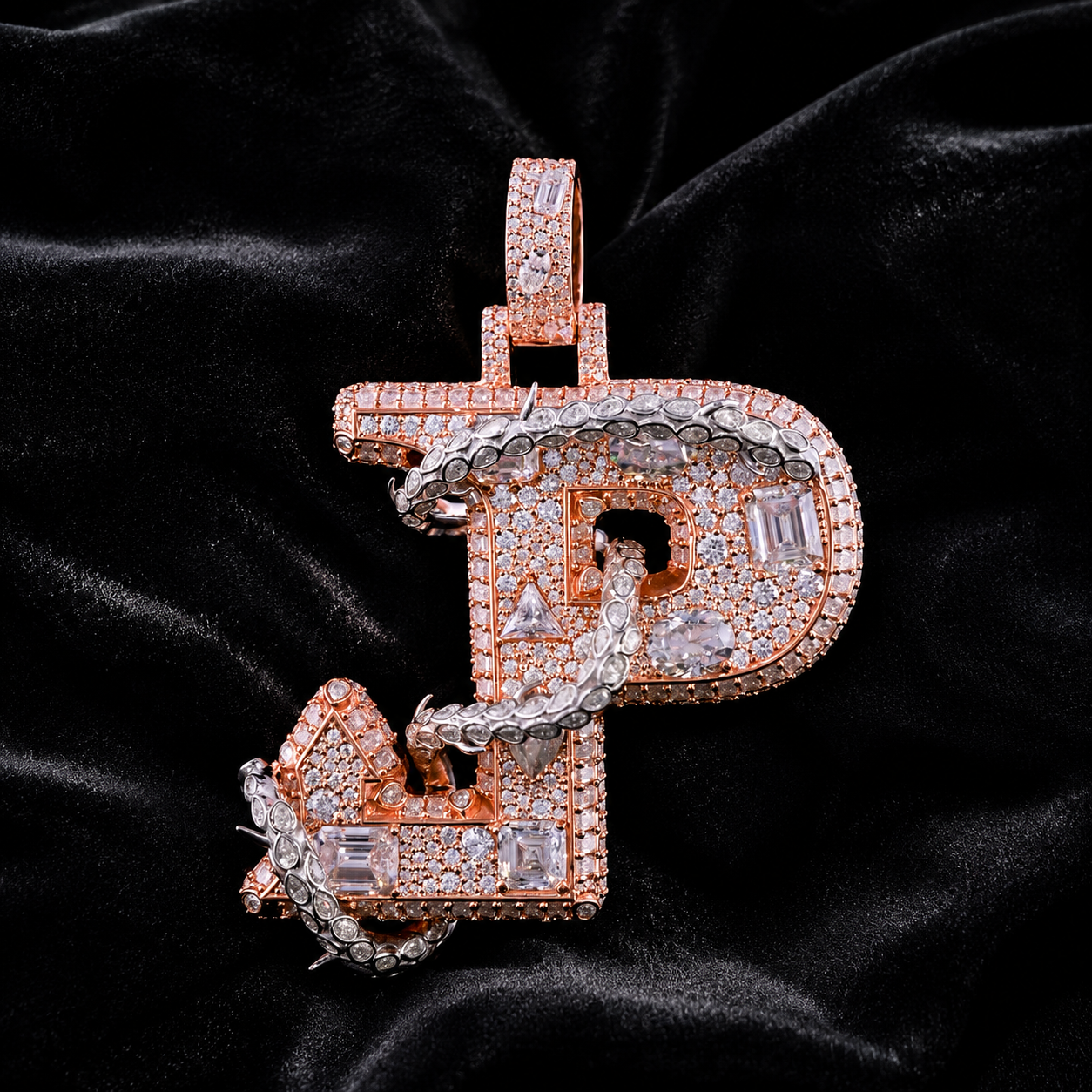 Letter JP Pendant Hip Hop Jewelry