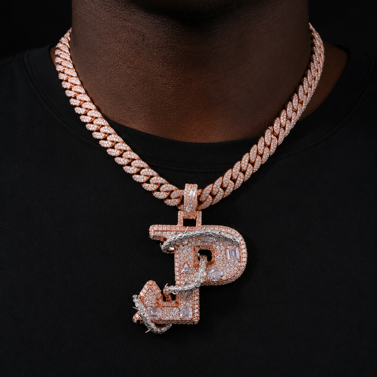 Letter JP Pendant Hip Hop Jewelry
