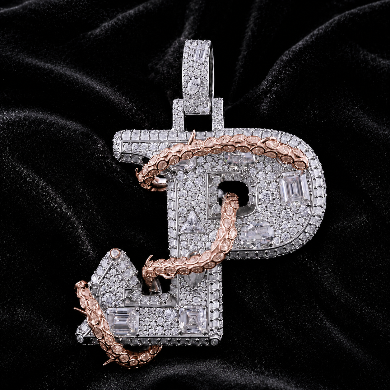 Letter JP Pendant Hip Hop Jewelry
