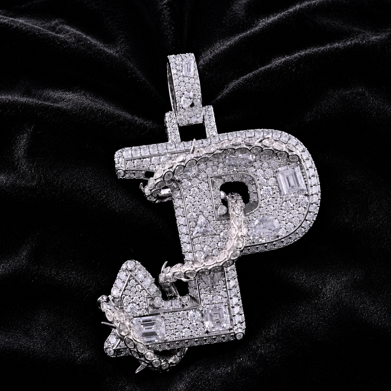 Letter JP Pendant Hip Hop Jewelry