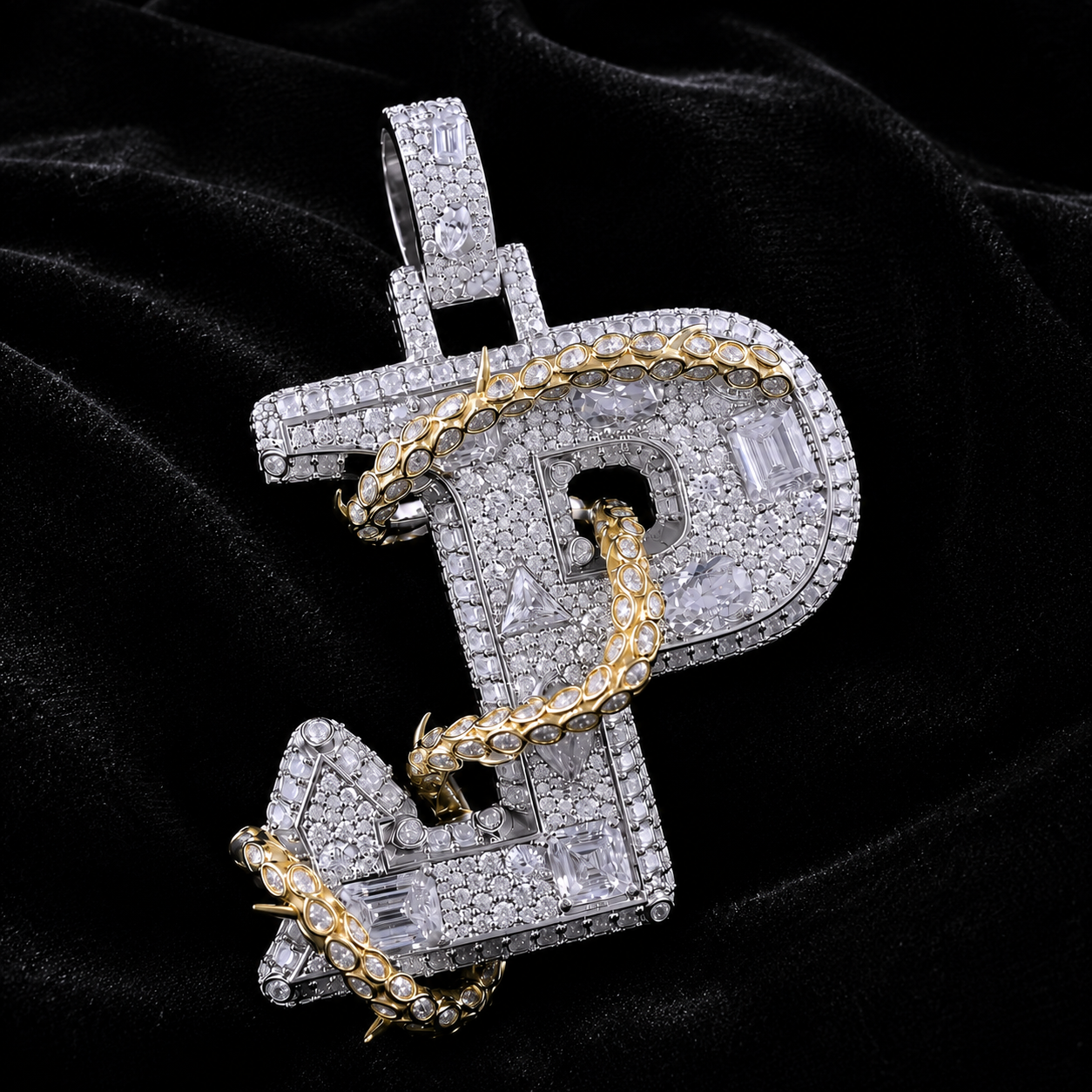 Letter JP Pendant Hip Hop Jewelry