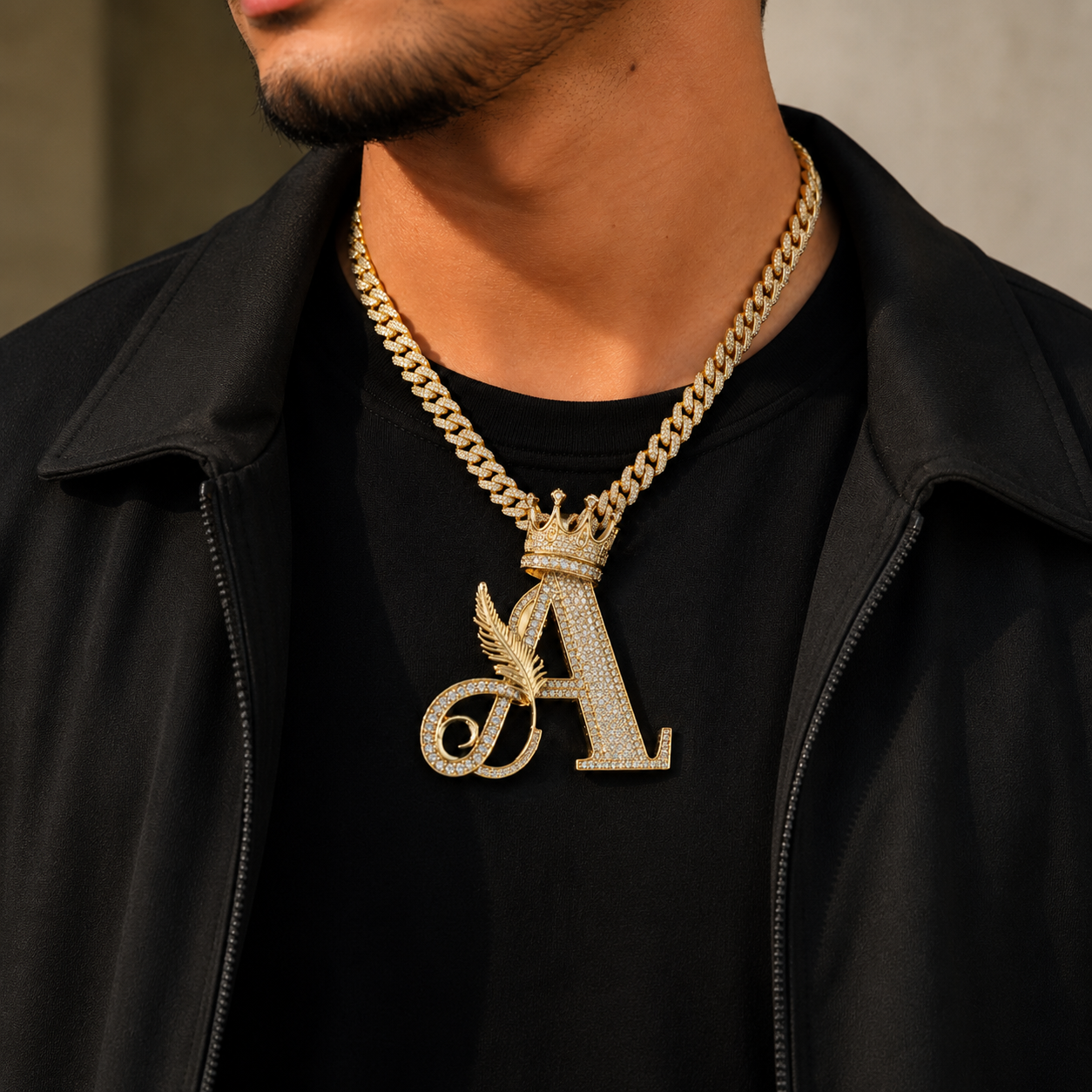 Crowned Letter A Pendant