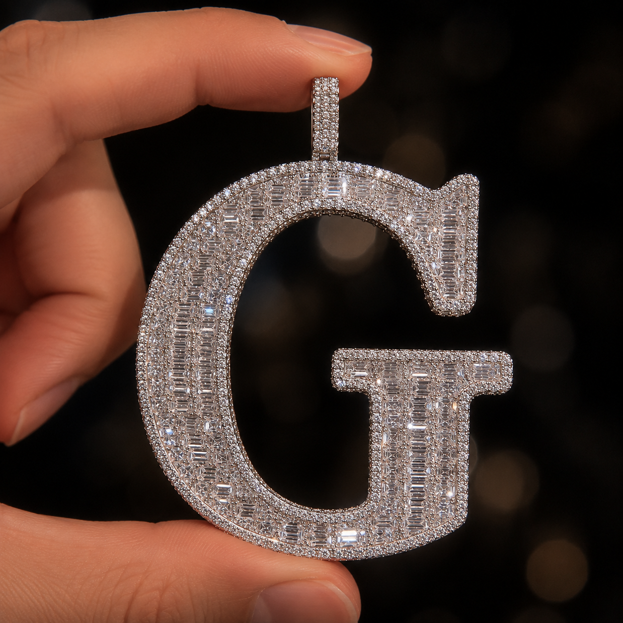 Iced-Out Letter G Pendant