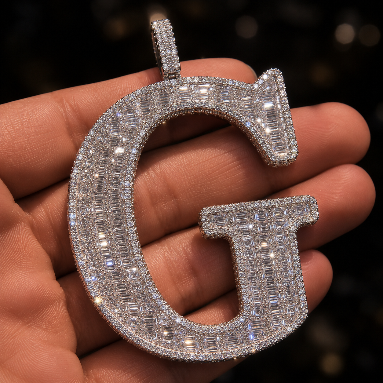 Iced-Out Letter G Pendant
