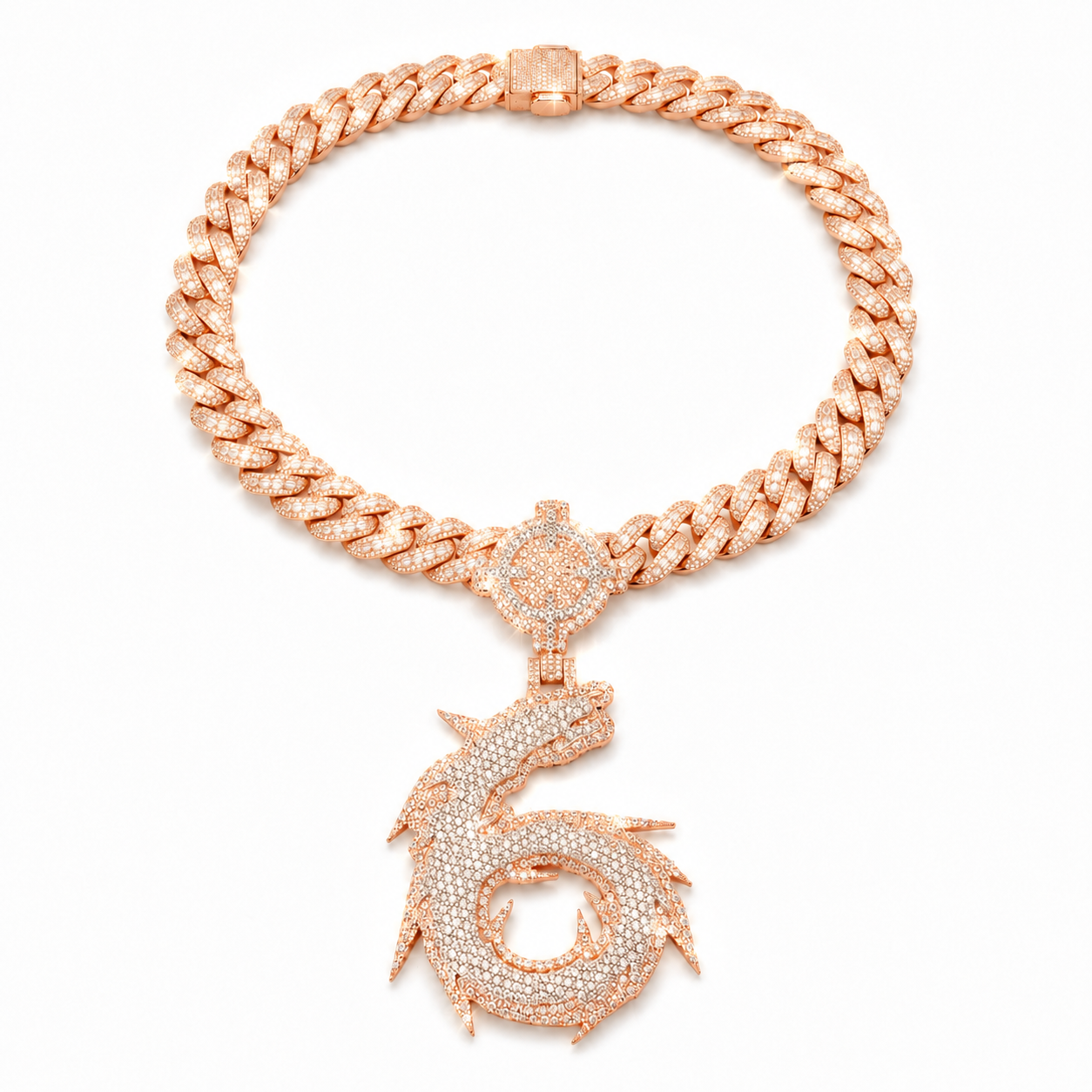 Dragon Cuban Chain & Pendant Set